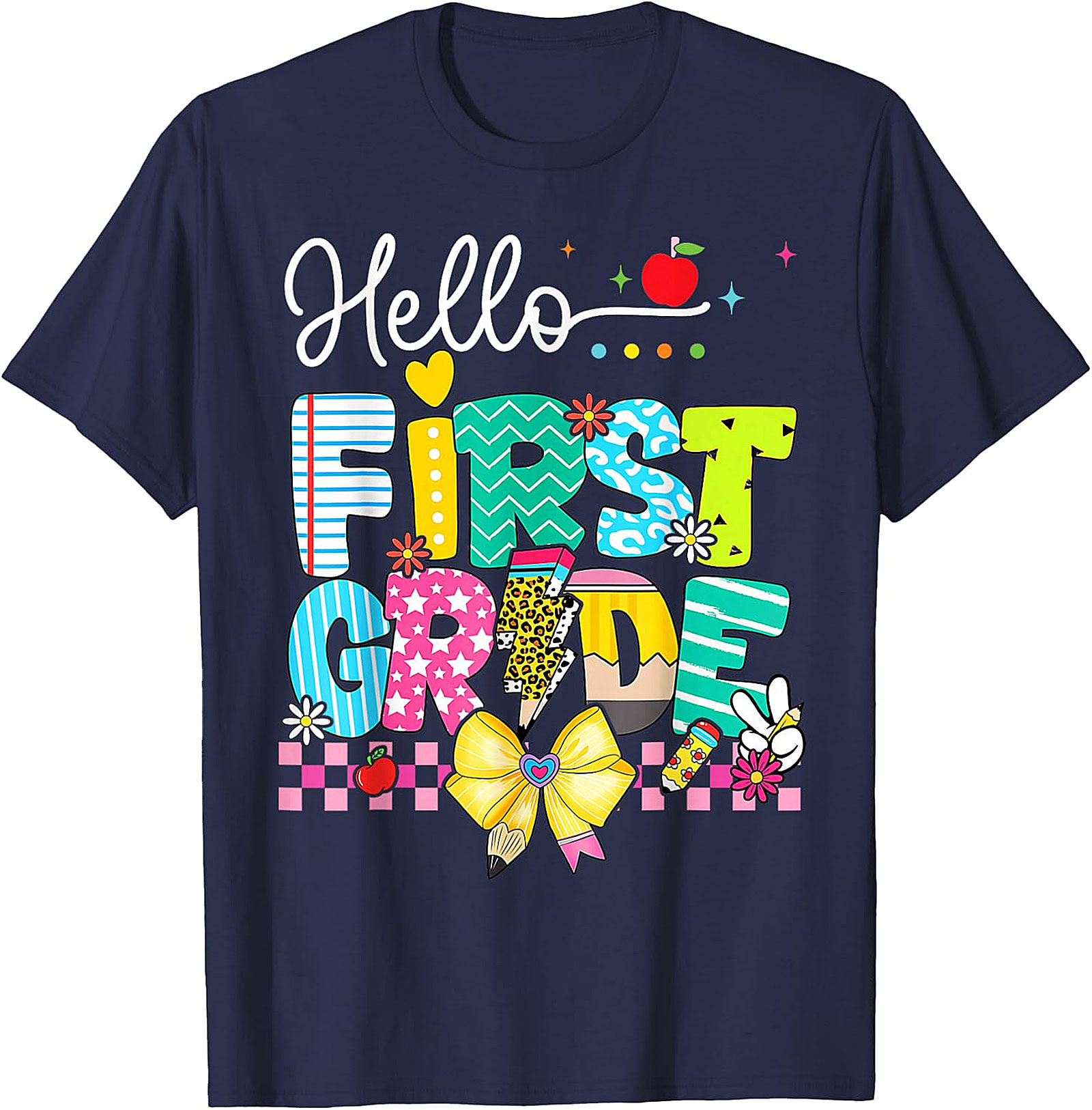Hello First Grade T-Shirt | Back to School Teacher Tee