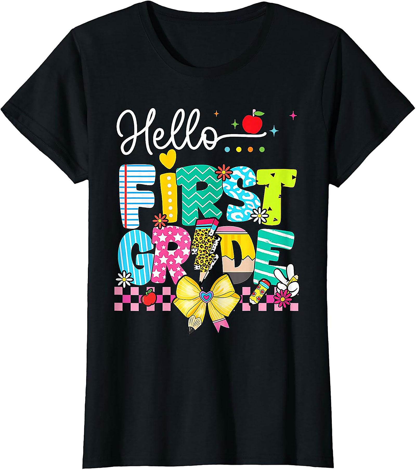 Hello First Grade T-Shirt | Back to School Teacher Tee