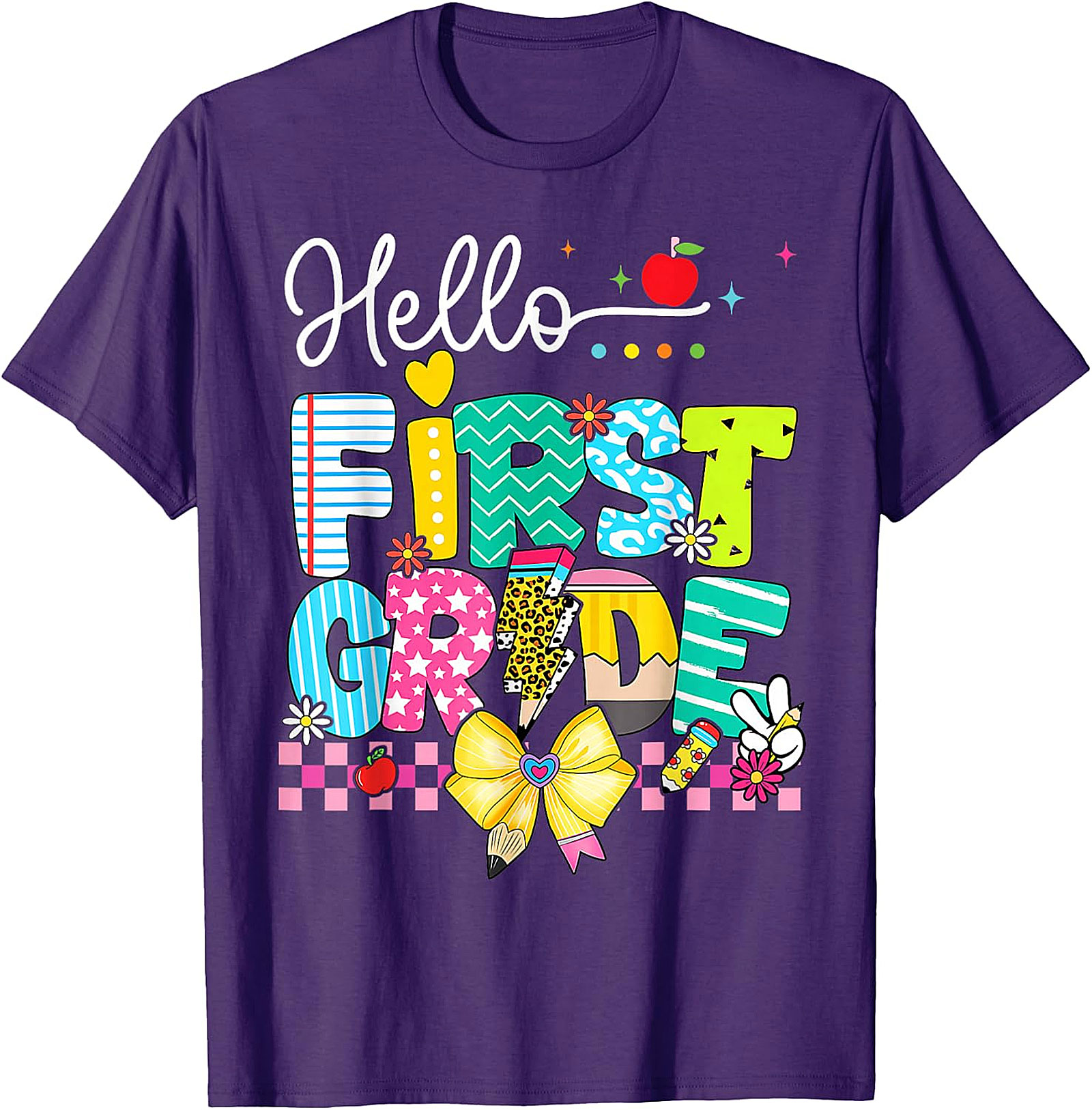 Hello First Grade T-Shirt | Back to School Teacher Tee