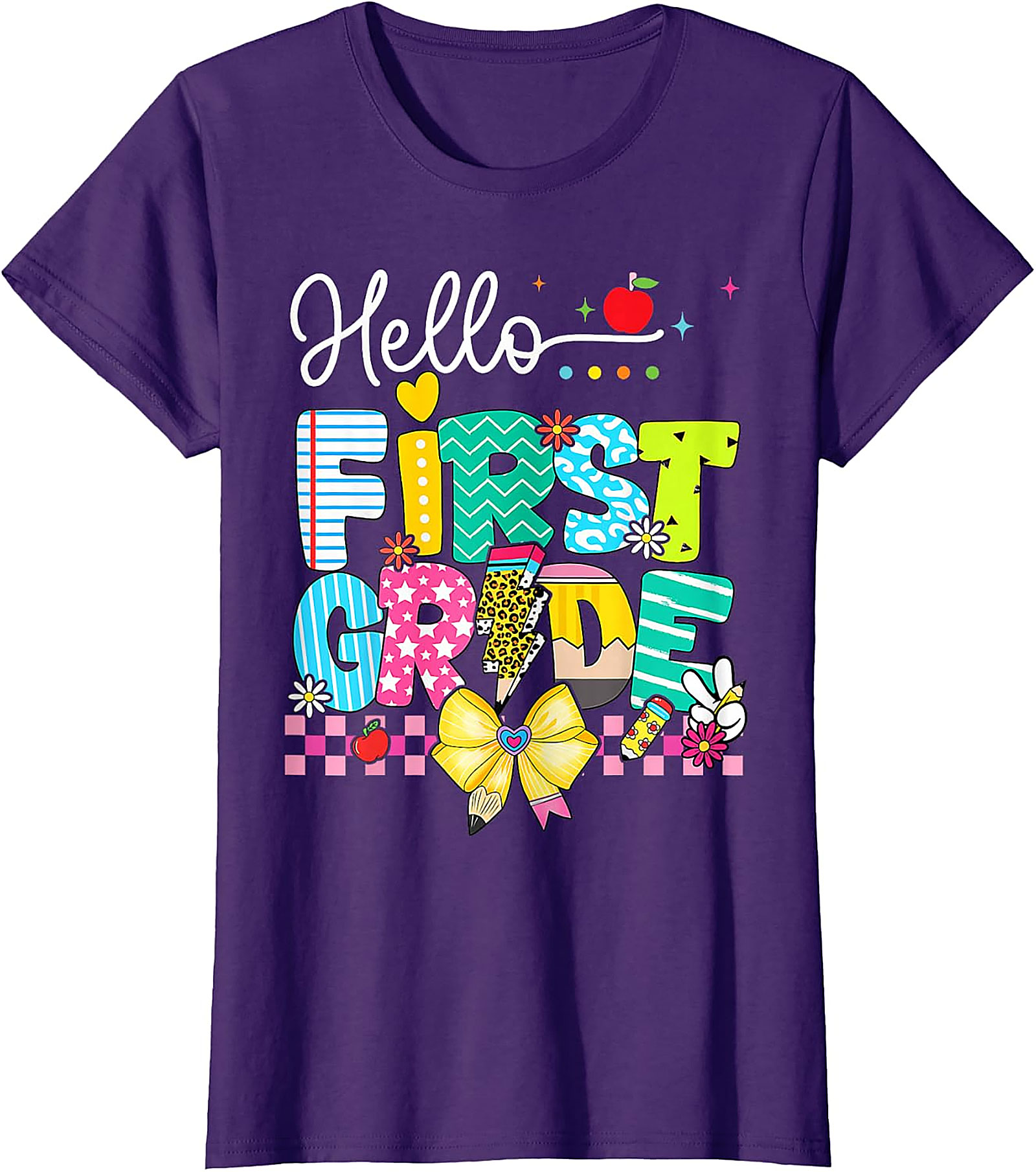Hello First Grade T-Shirt | Back to School Teacher Tee