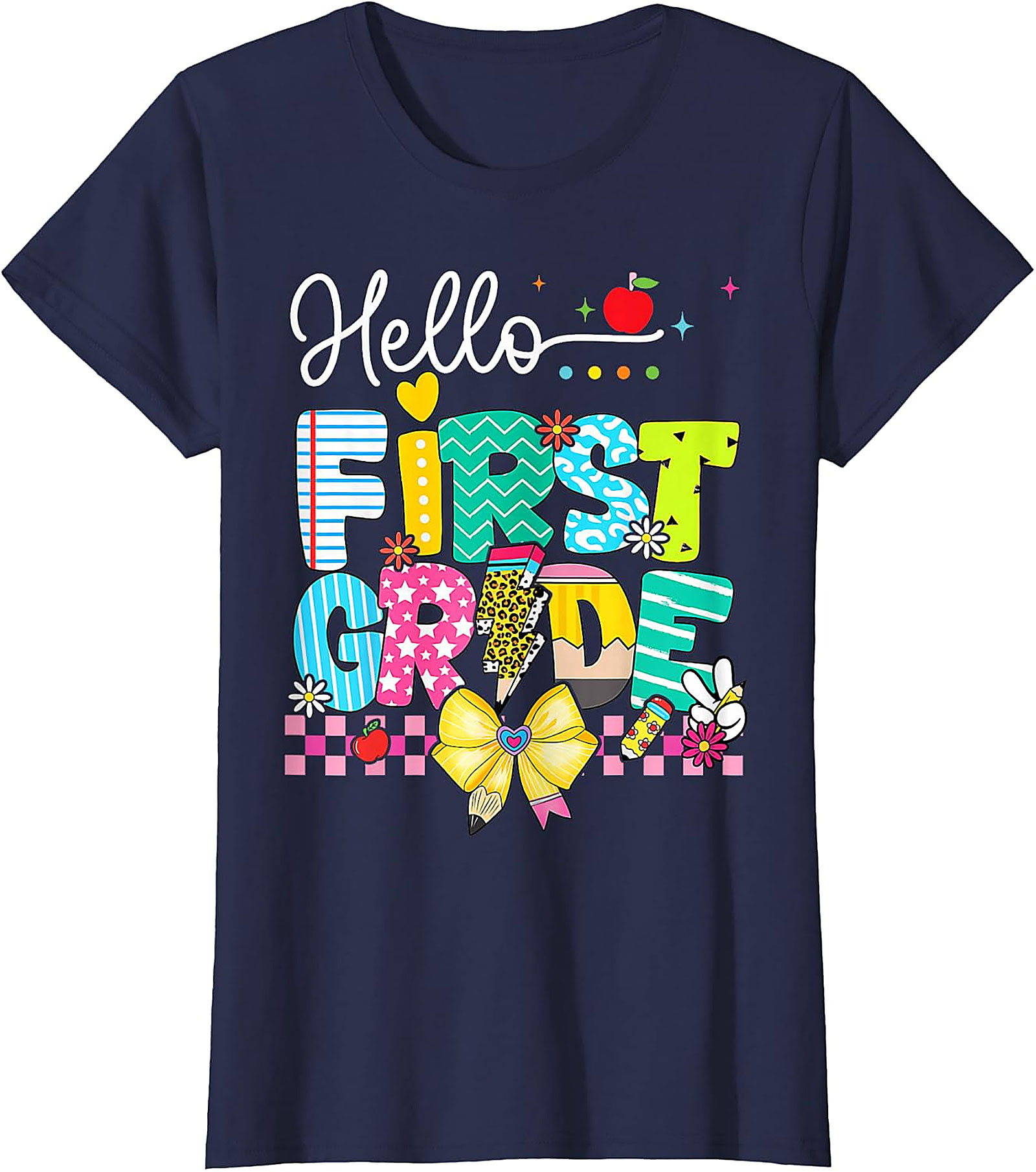 Hello First Grade T-Shirt | Back to School Teacher Tee