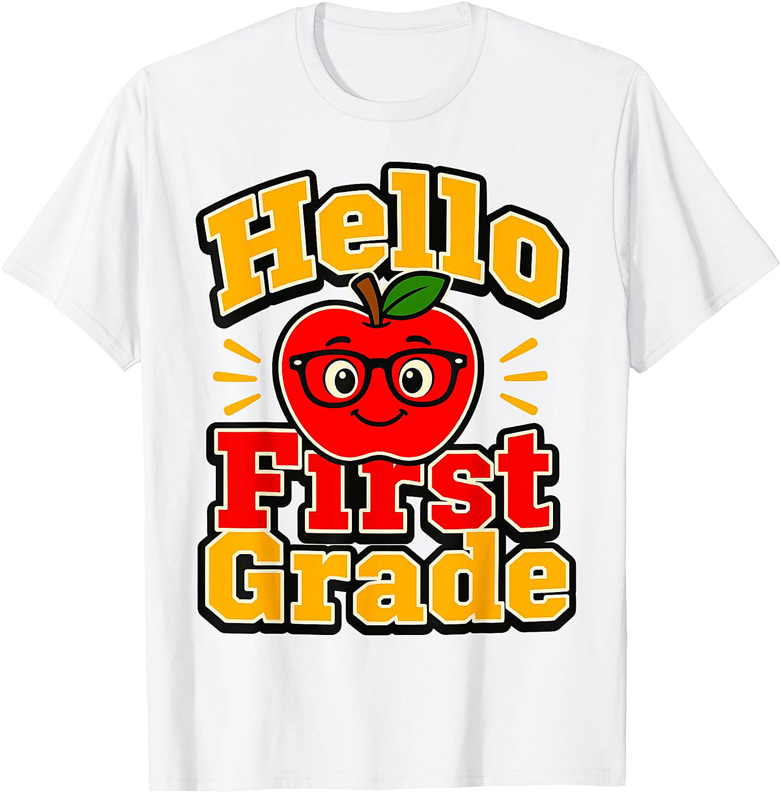 Hello First Grade T-Shirt | Back to School Teacher & Kids Tee