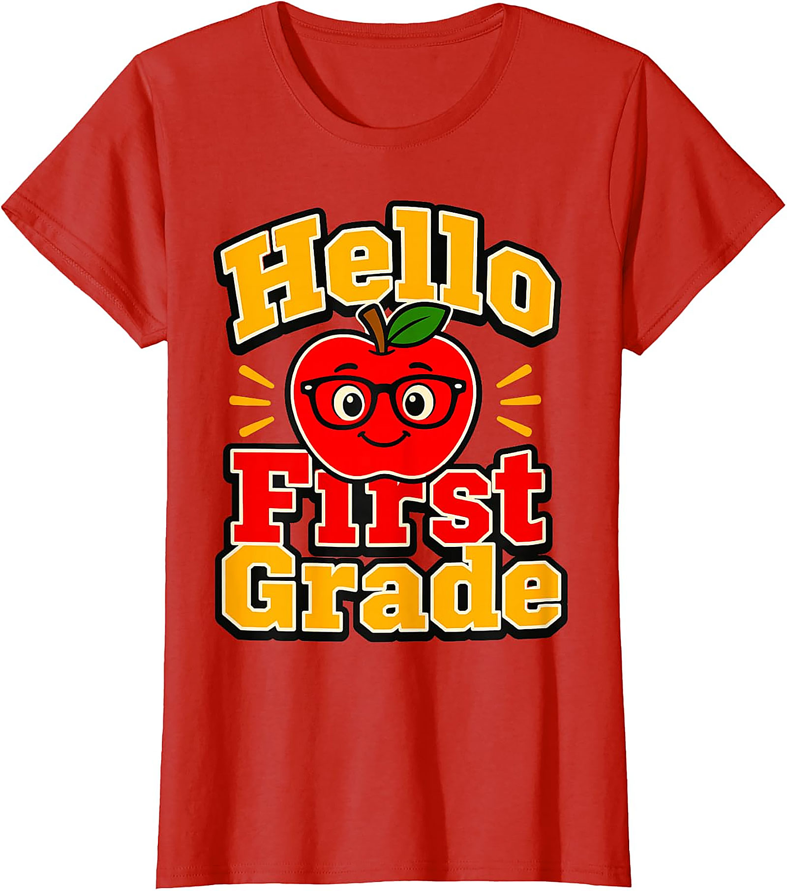 Hello First Grade T-Shirt | Back to School Teacher & Kids Tee