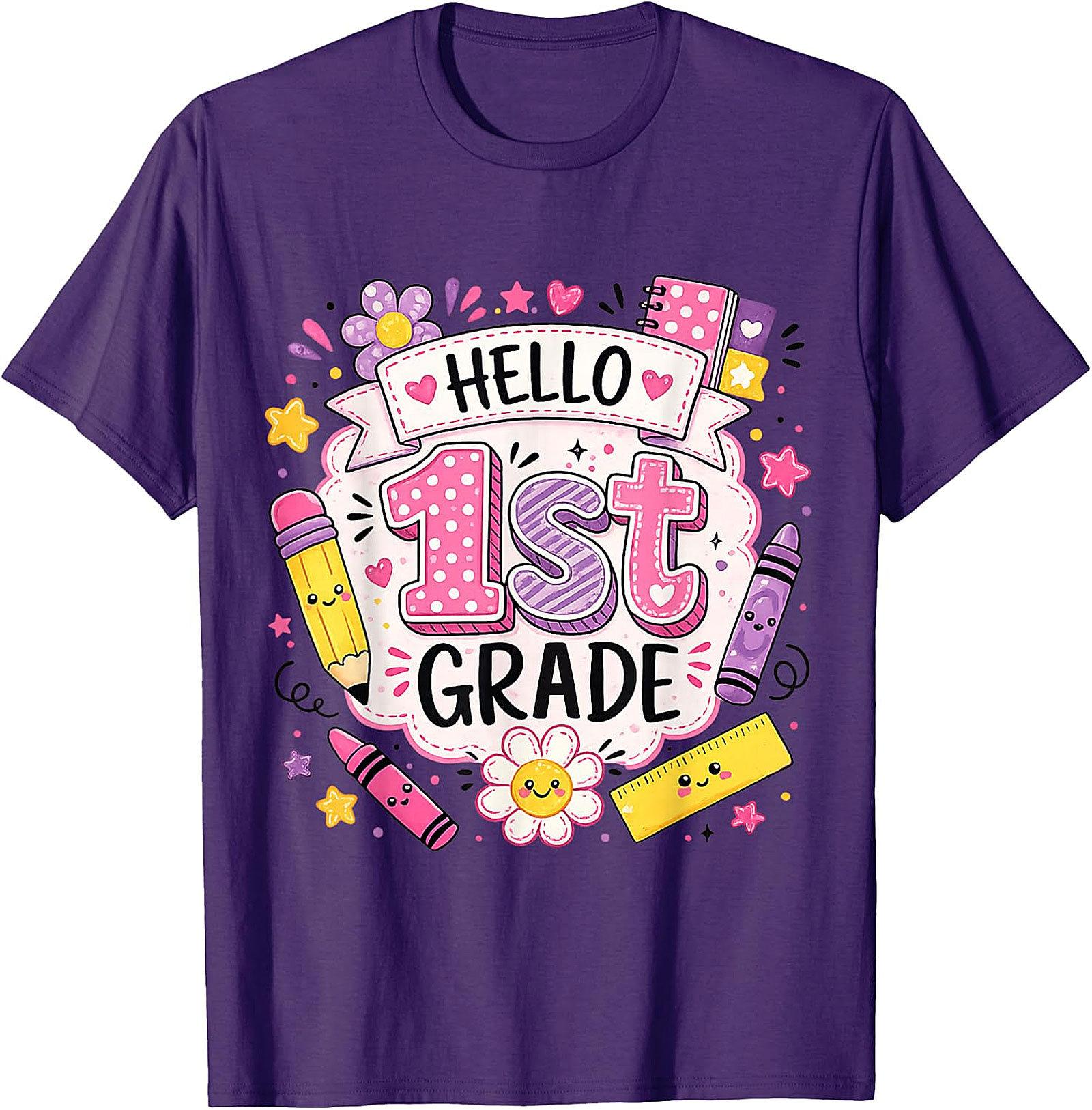 Hello 1st Grade Shirt | Cute Back to School Girls Tee