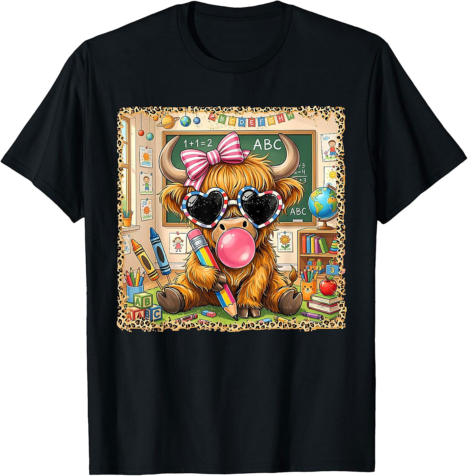 Back to School Highland Cow T-Shirt | Cute Teacher Tee