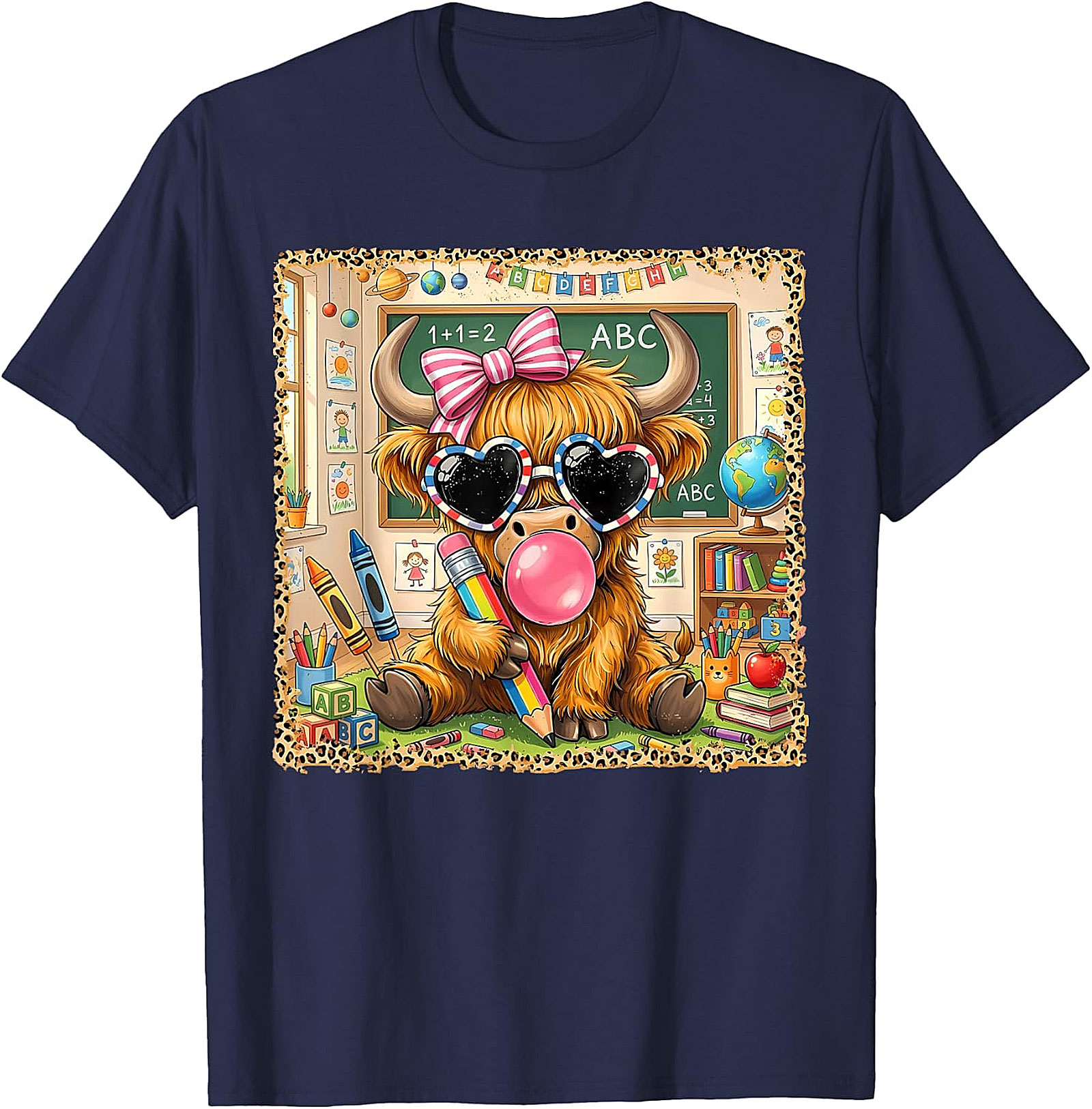 Back to School Highland Cow T-Shirt | Cute Teacher Tee
