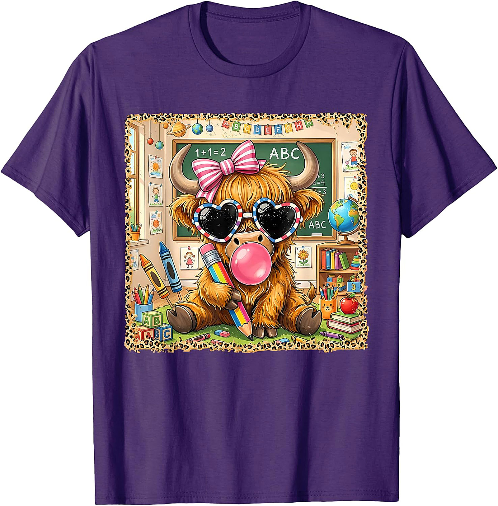 Back to School Highland Cow T-Shirt | Cute Teacher Tee