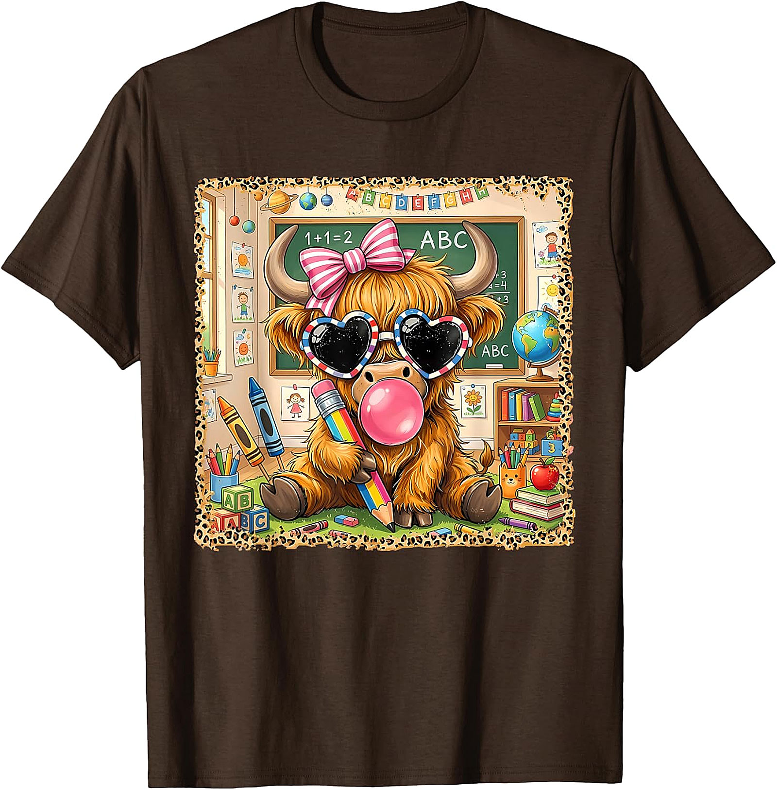 Back to School Highland Cow T-Shirt | Cute Teacher Tee