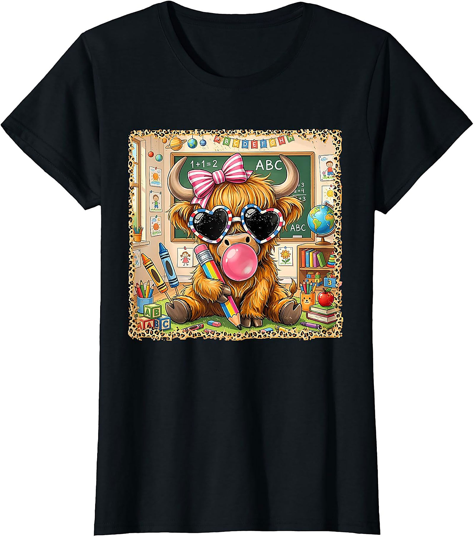 Back to School Highland Cow T-Shirt | Cute Teacher Tee