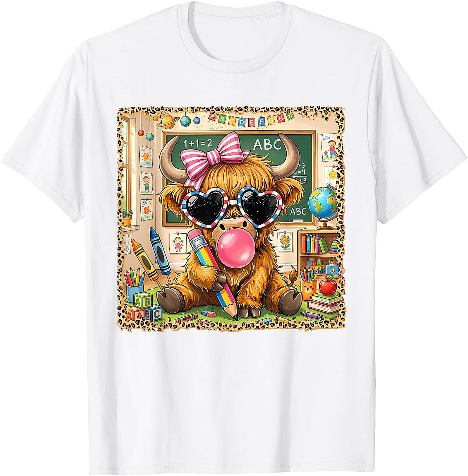 Back to School Highland Cow T-Shirt | Cute Teacher Tee