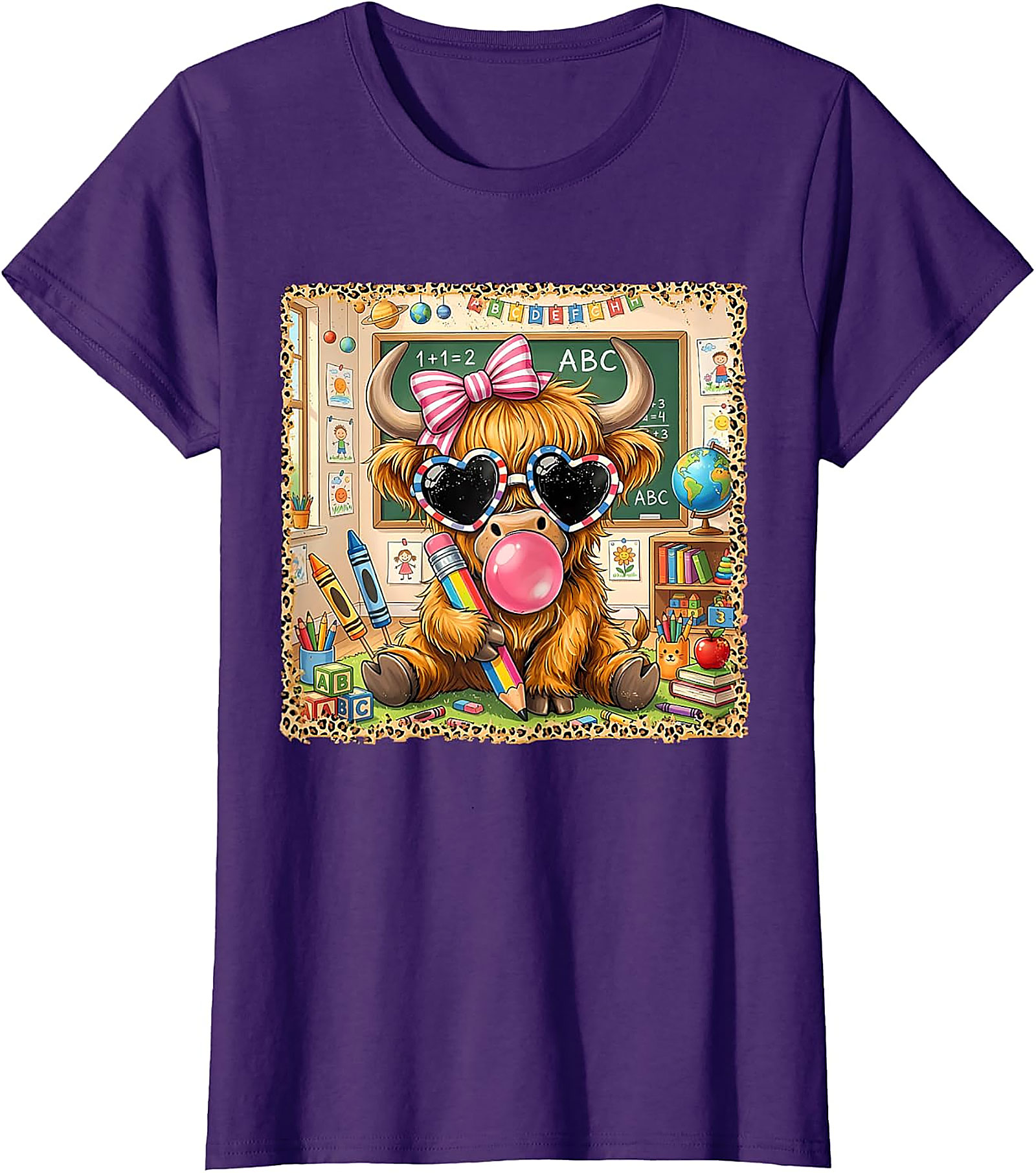 Back to School Highland Cow T-Shirt | Cute Teacher Tee