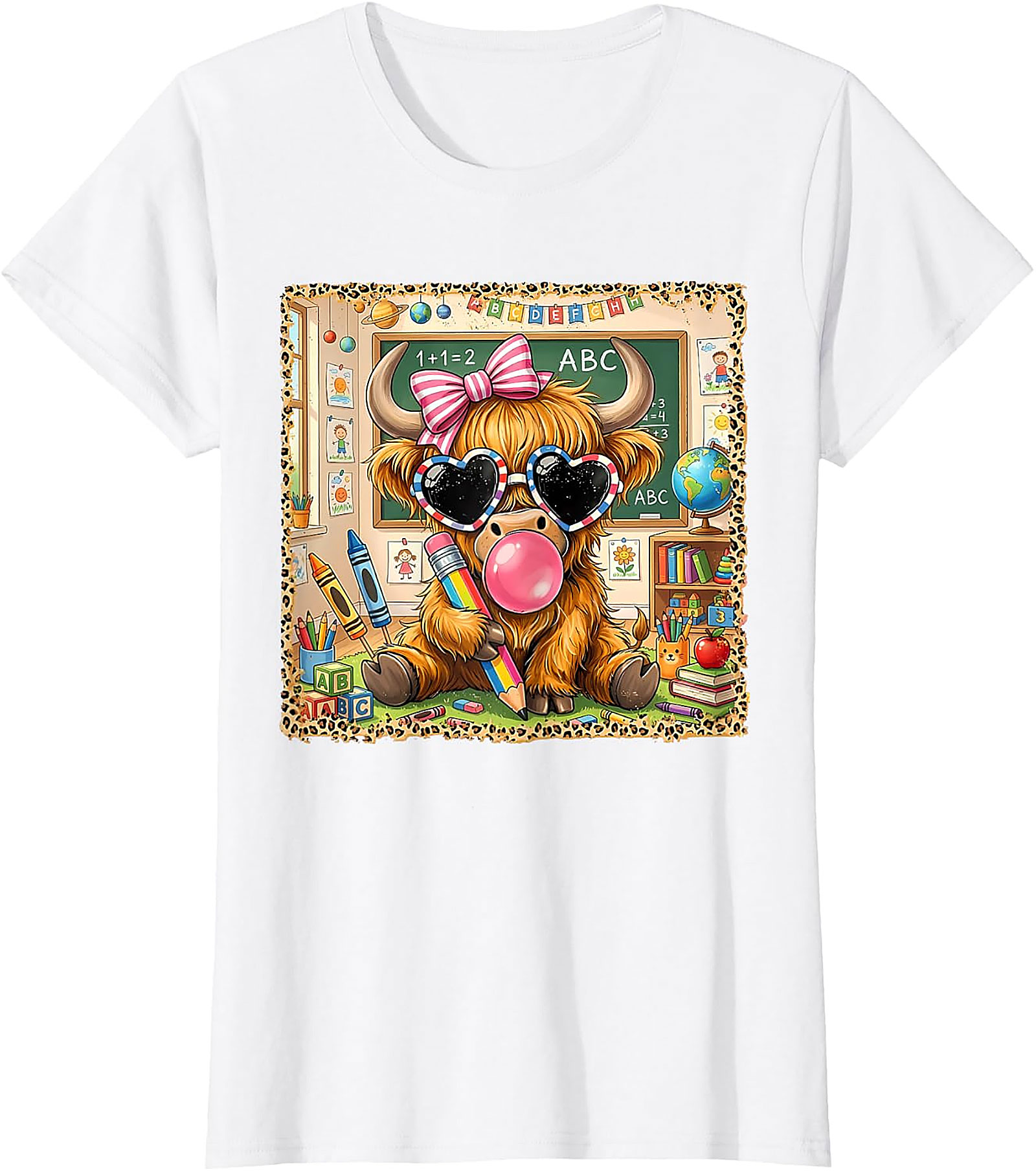 Back to School Highland Cow T-Shirt | Cute Teacher Tee