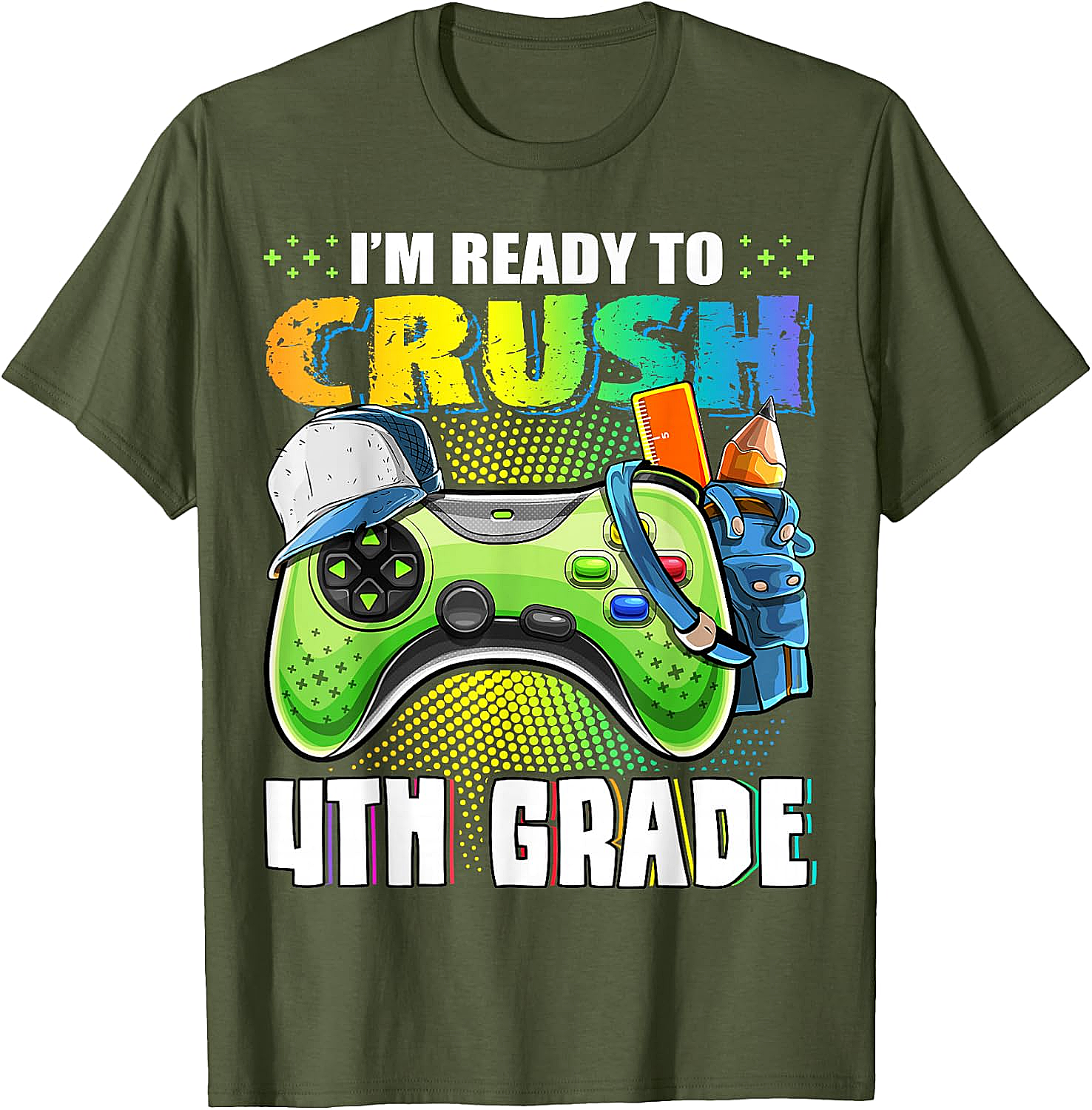  Crush 4th Grade Gamer T-Shirt Back to School Boys Tee