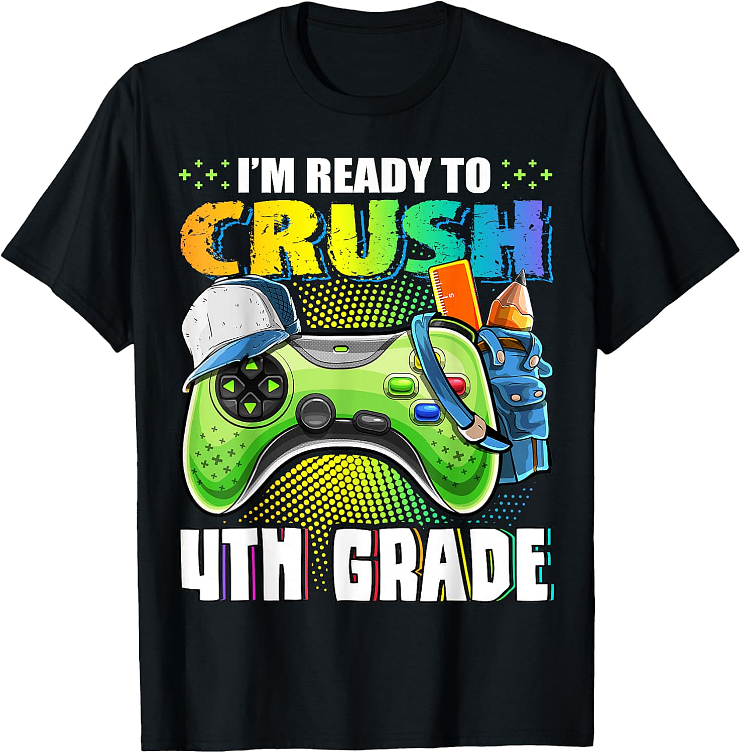Crush 4th Grade Gamer T-Shirt Back to School Boys Tee
