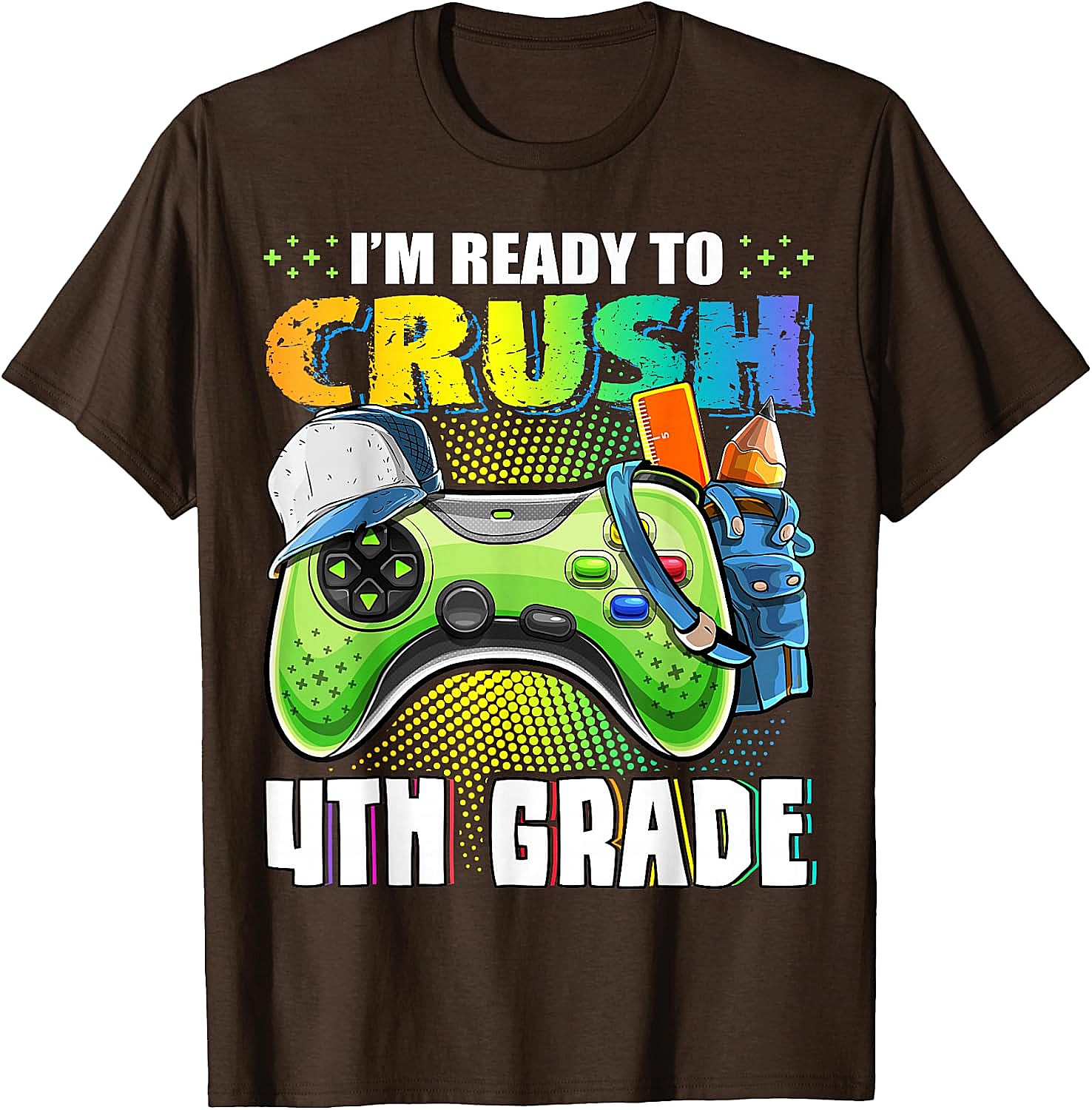  Crush 4th Grade Gamer T-Shirt Back to School Boys Tee