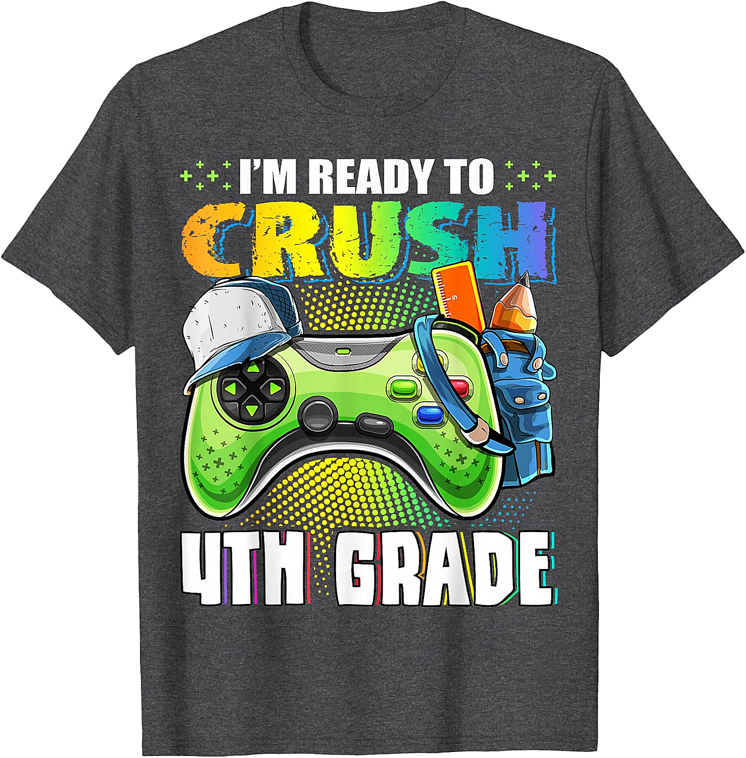  Crush 4th Grade Gamer T-Shirt Back to School Boys Tee