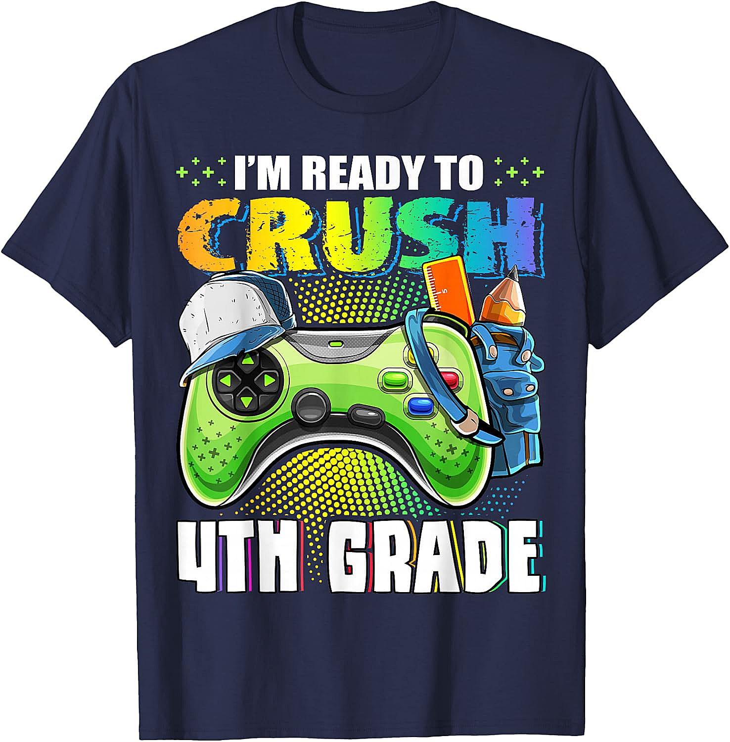  Crush 4th Grade Gamer T-Shirt Back to School Boys Tee