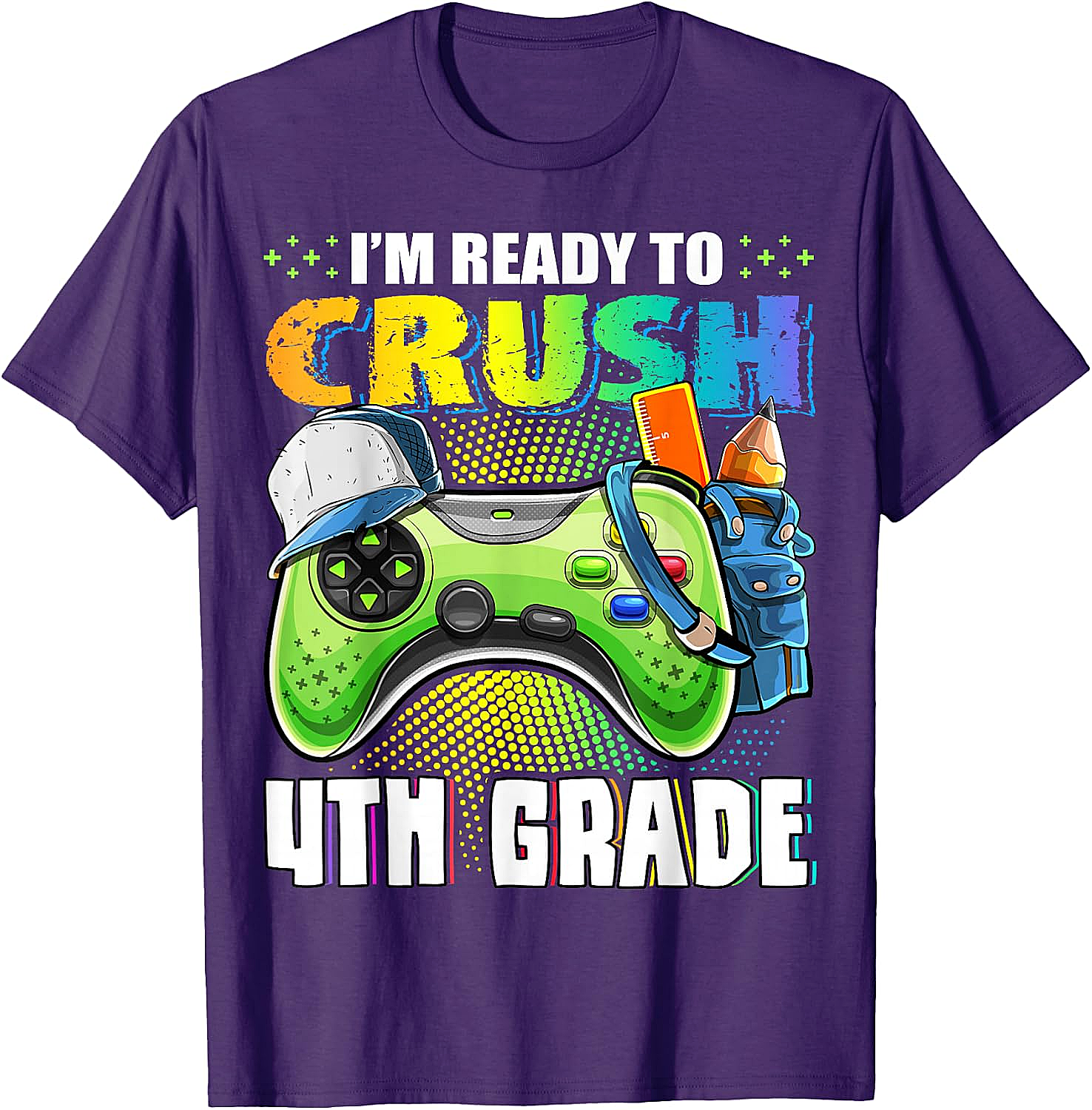  Crush 4th Grade Gamer T-Shirt Back to School Boys Tee