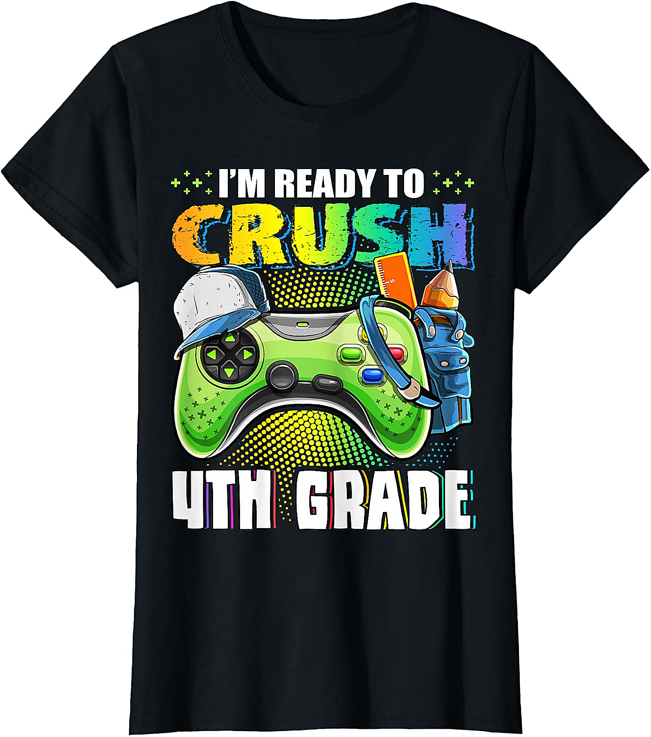  Crush 4th Grade Gamer T-Shirt Back to School Boys Tee