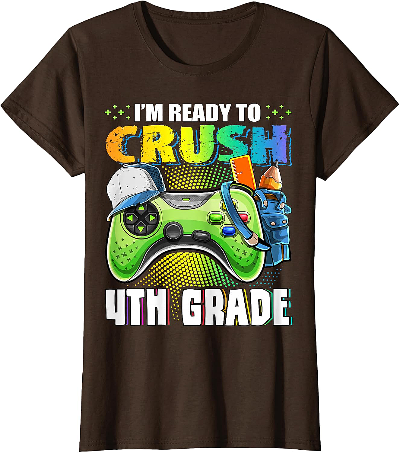  Crush 4th Grade Gamer T-Shirt Back to School Boys Tee