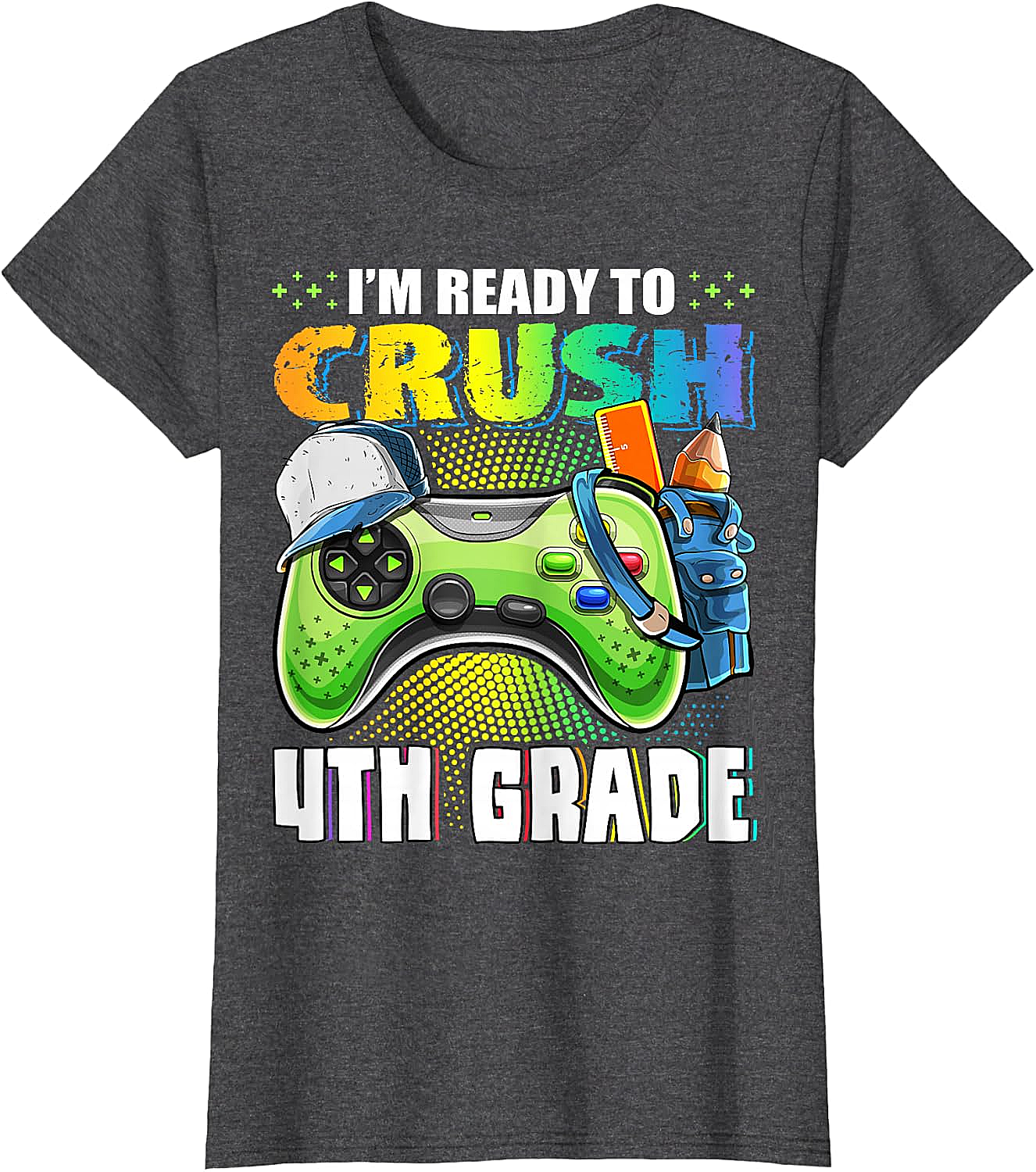  Crush 4th Grade Gamer T-Shirt Back to School Boys Tee