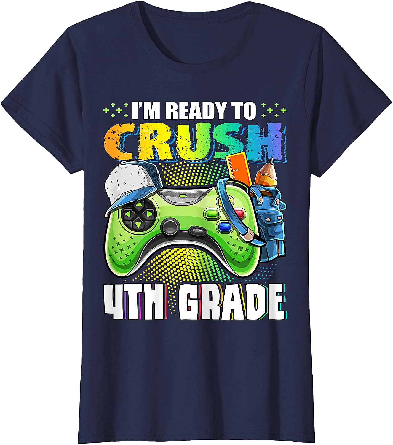  Crush 4th Grade Gamer T-Shirt Back to School Boys Tee