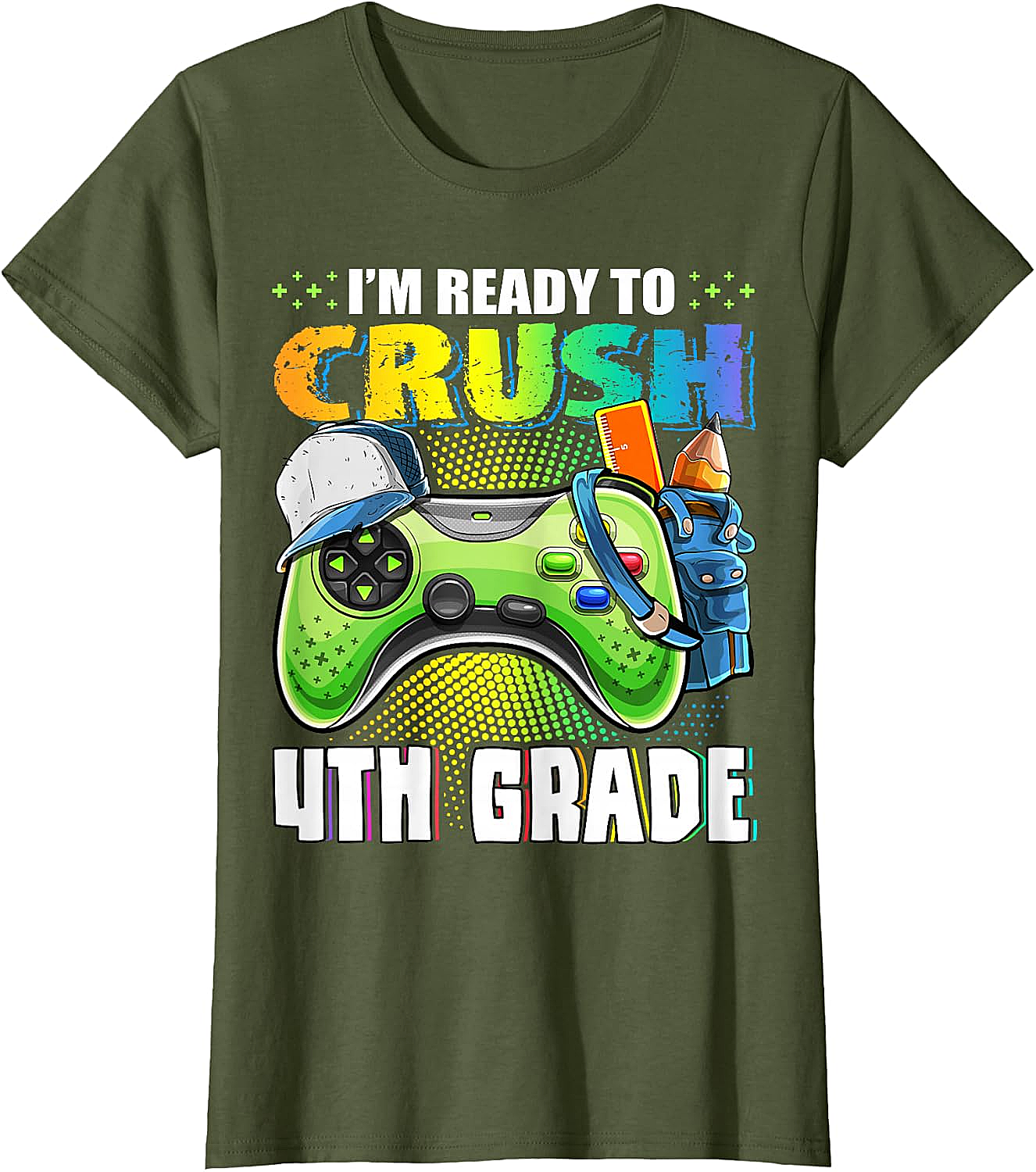  Crush 4th Grade Gamer T-Shirt Back to School Boys Tee