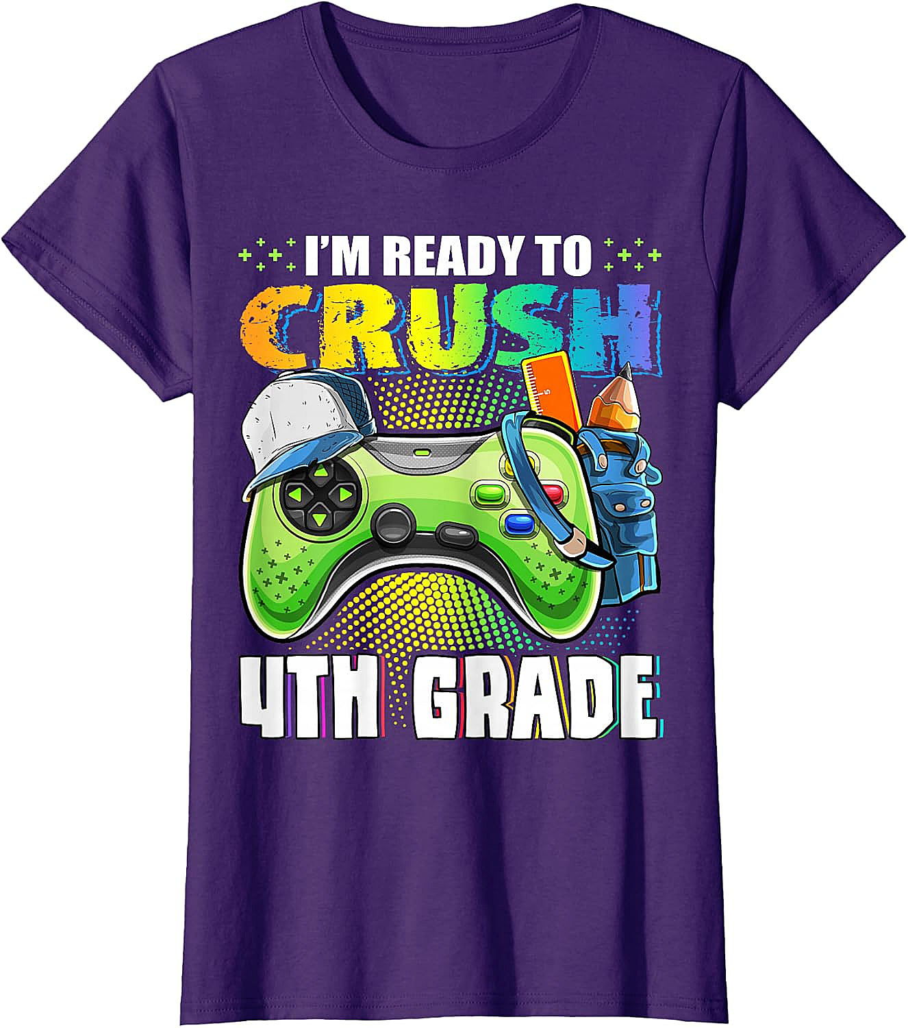 Crush 4th Grade Gamer T-Shirt Back to School Boys Tee