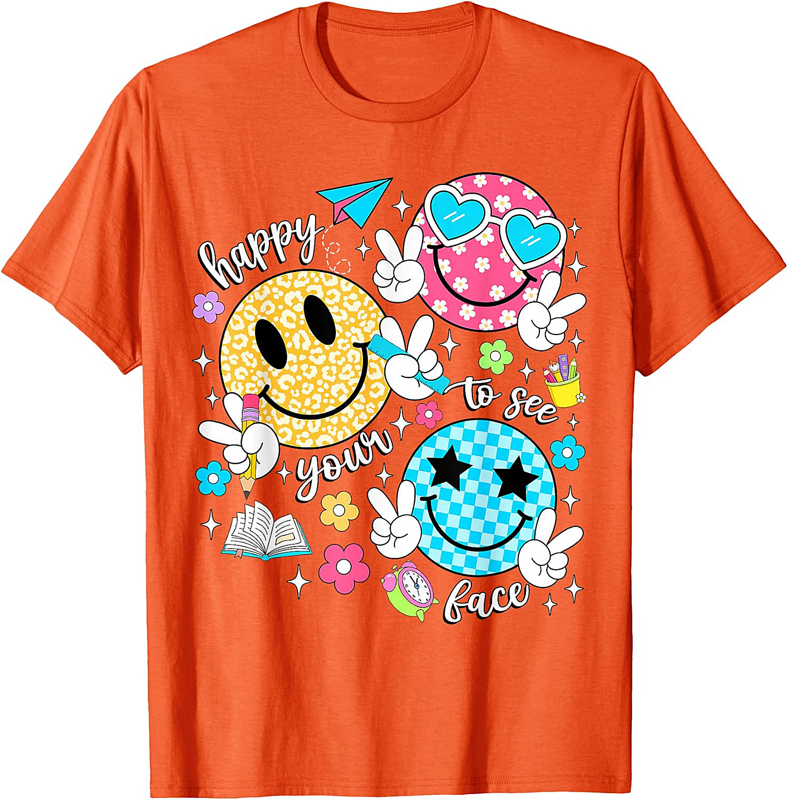 Happy to See Your Face Teacher T-Shirt | Back to School Tee