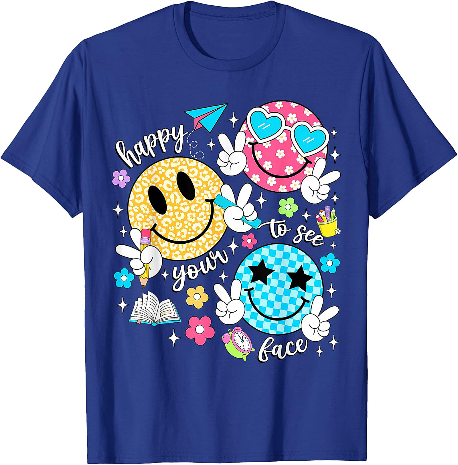 Happy to See Your Face Teacher T-Shirt | Back to School Tee