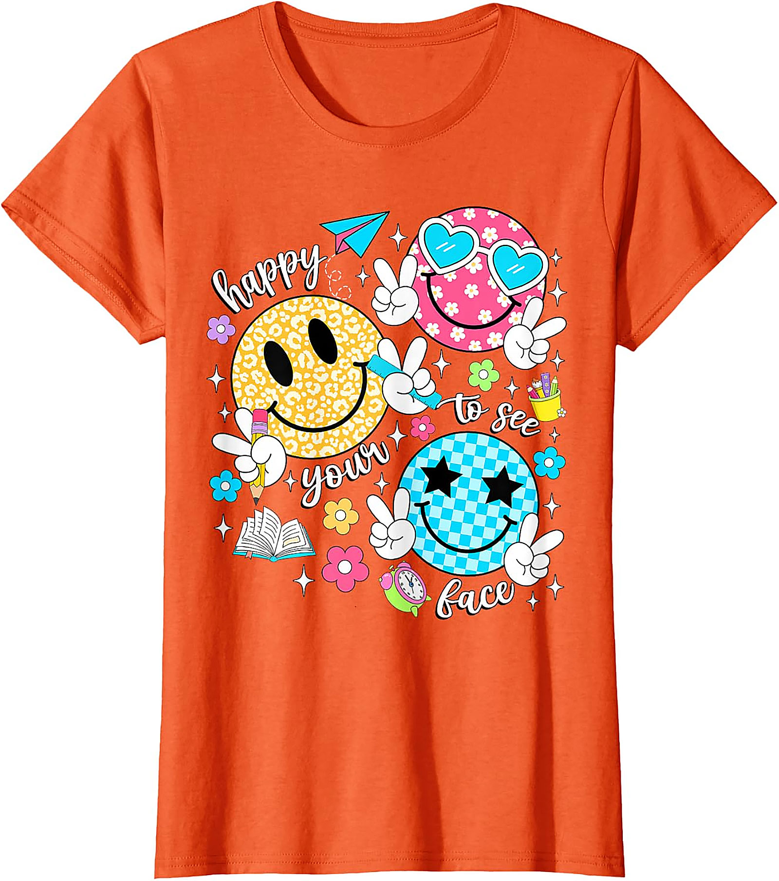 Happy to See Your Face Teacher T-Shirt | Back to School Tee