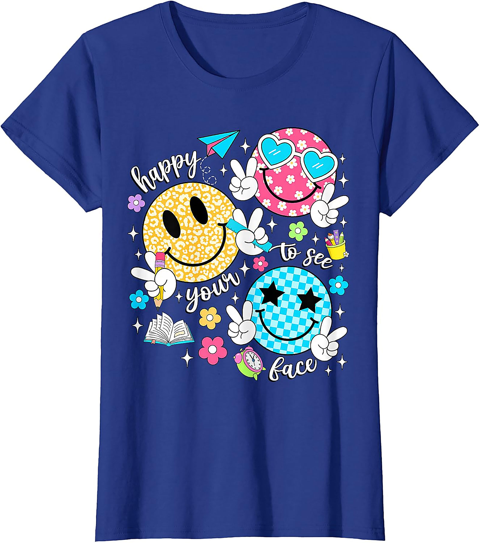 Happy to See Your Face Teacher T-Shirt | Back to School Tee