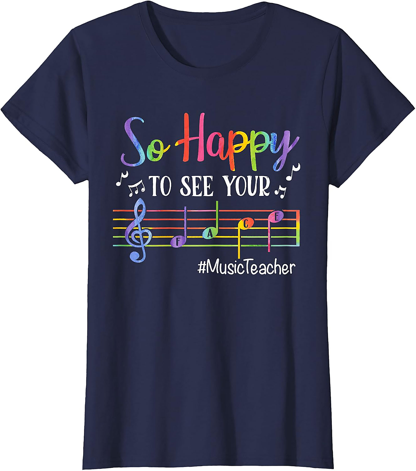 Music Teacher Face T-Shirt | Funny Back to School Tee
