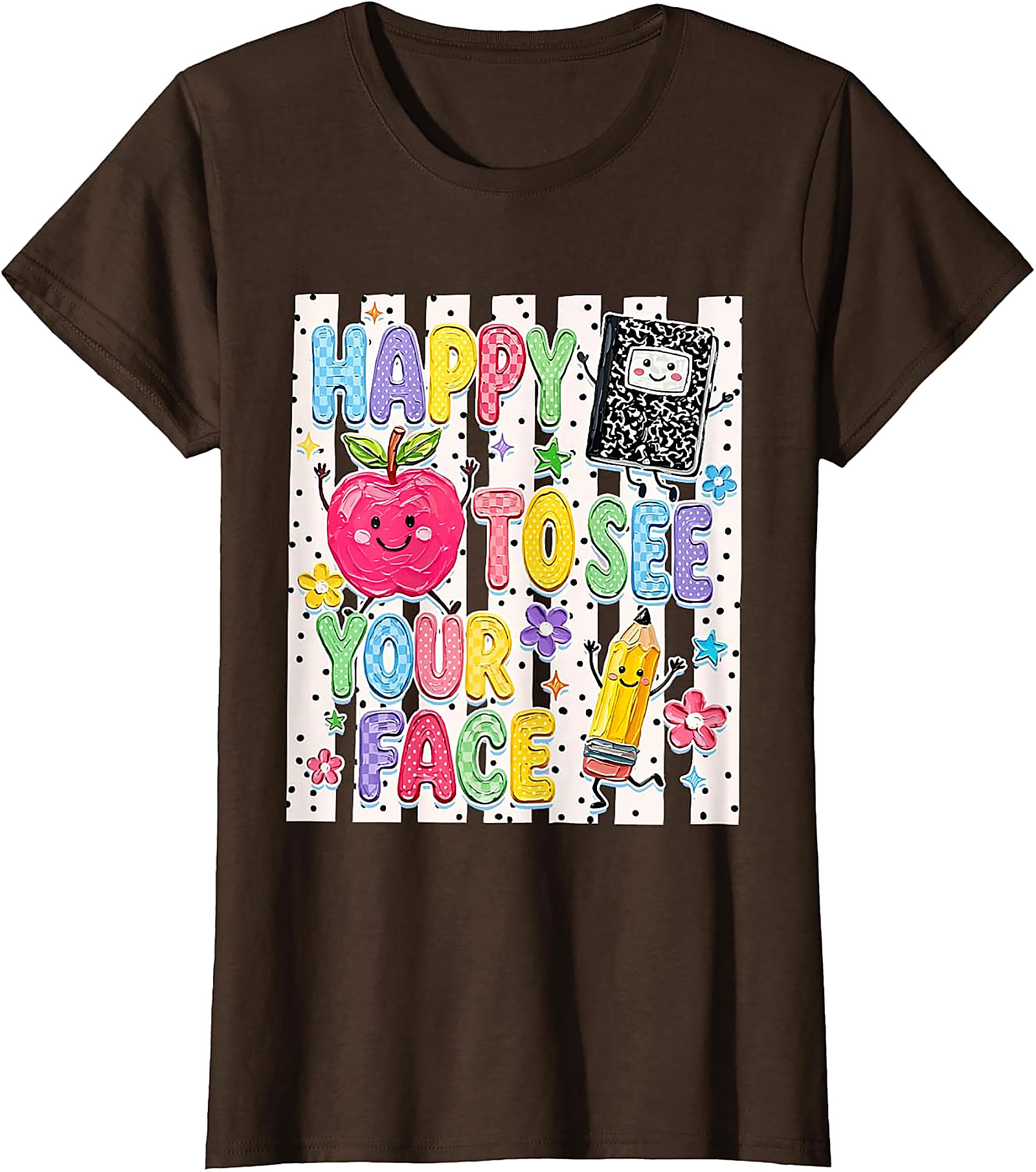Happy to See Your Face Teacher T-Shirt | Back to School Tee