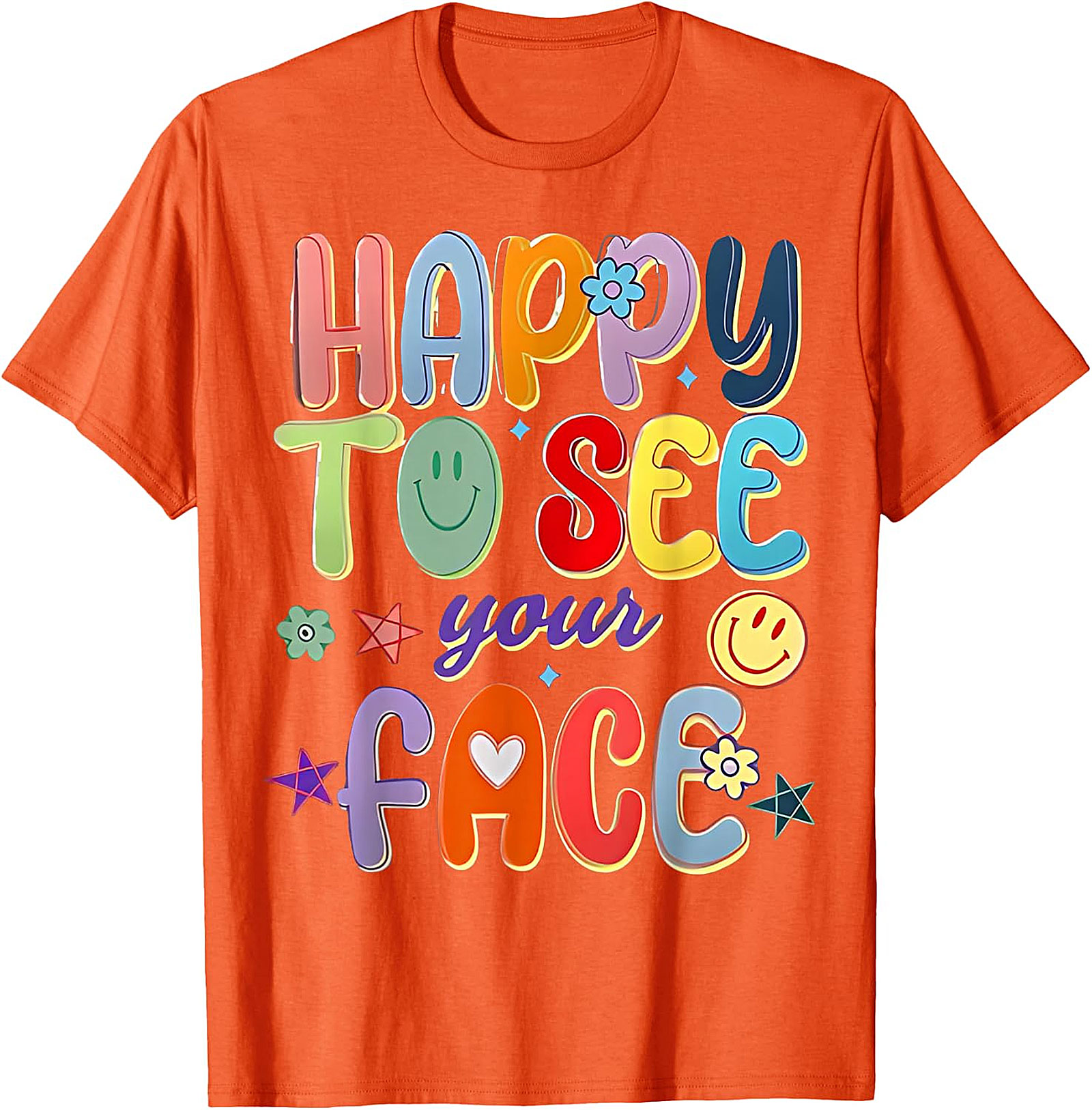 Happy to See Your Face T-Shirt | Groovy Teacher Tee