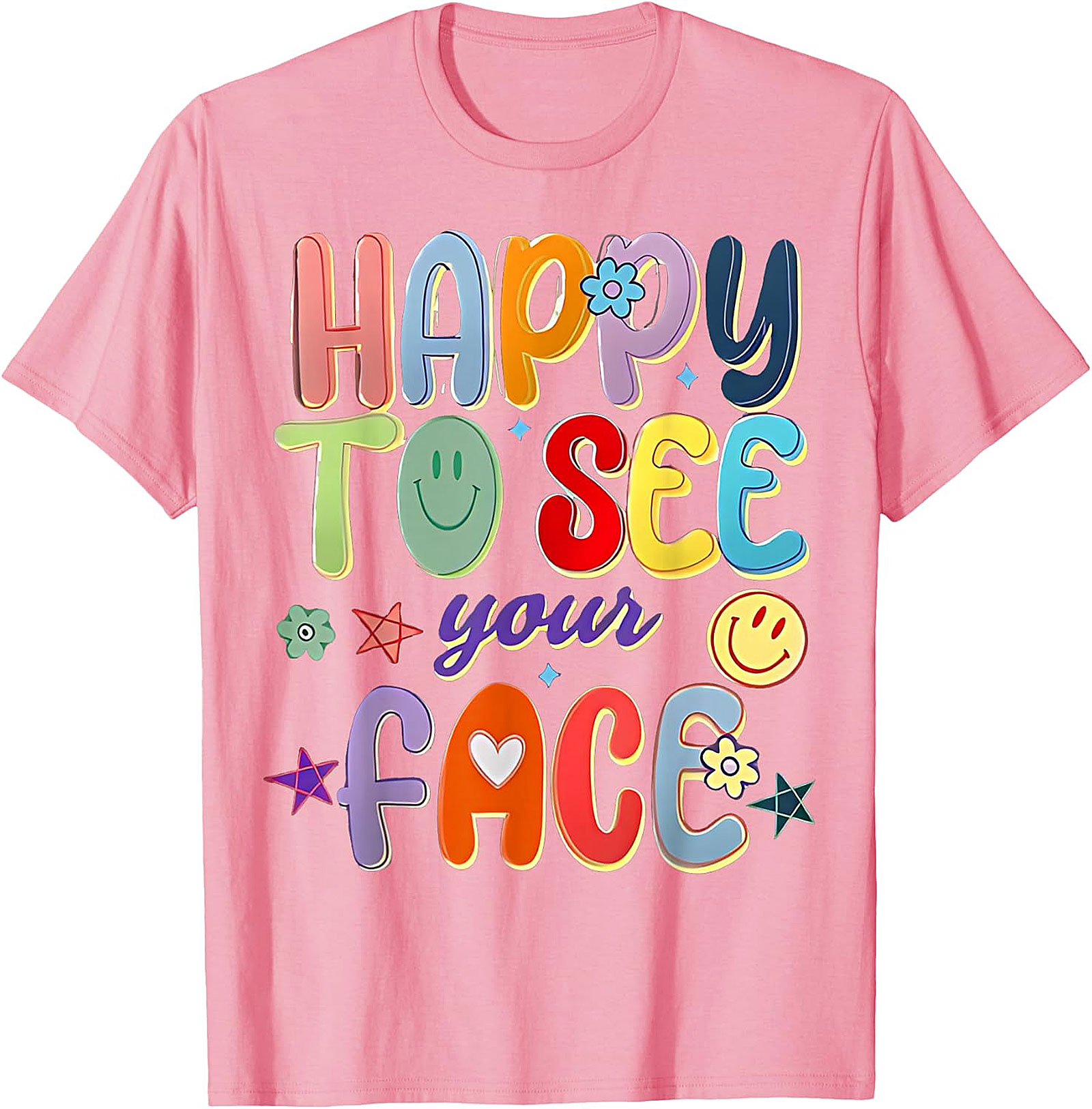 Happy to See Your Face T-Shirt | Groovy Teacher Tee