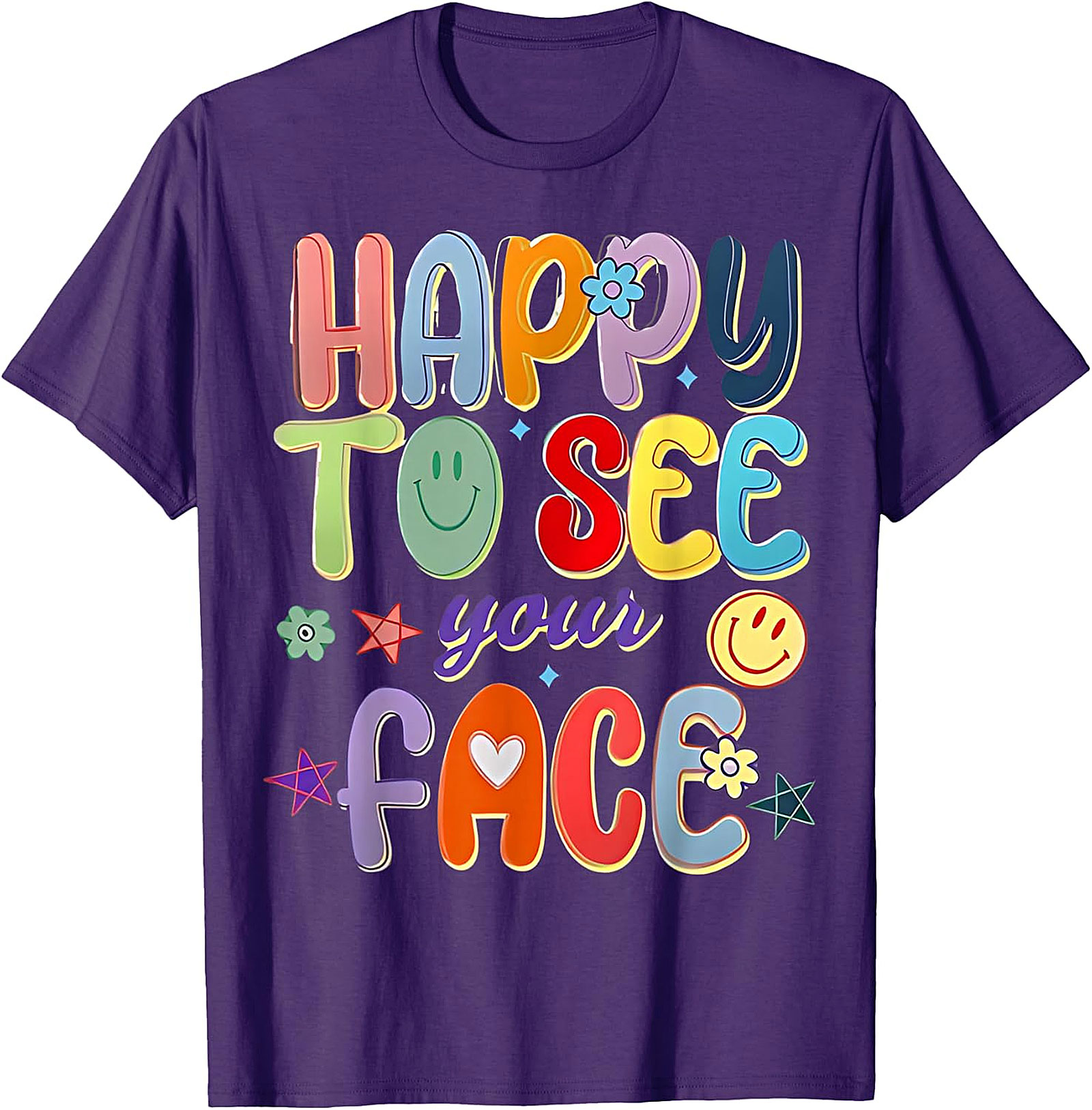 Happy to See Your Face T-Shirt | Groovy Teacher Tee