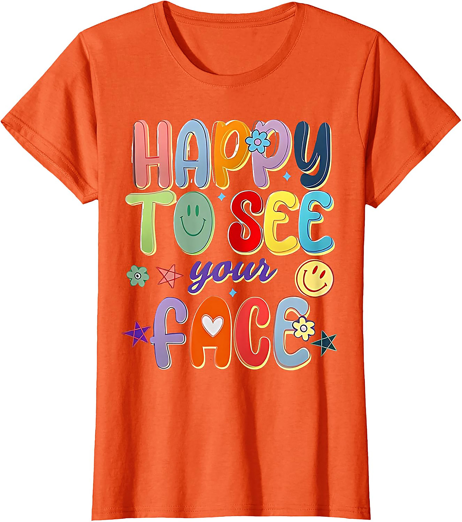Happy to See Your Face T-Shirt | Groovy Teacher Tee