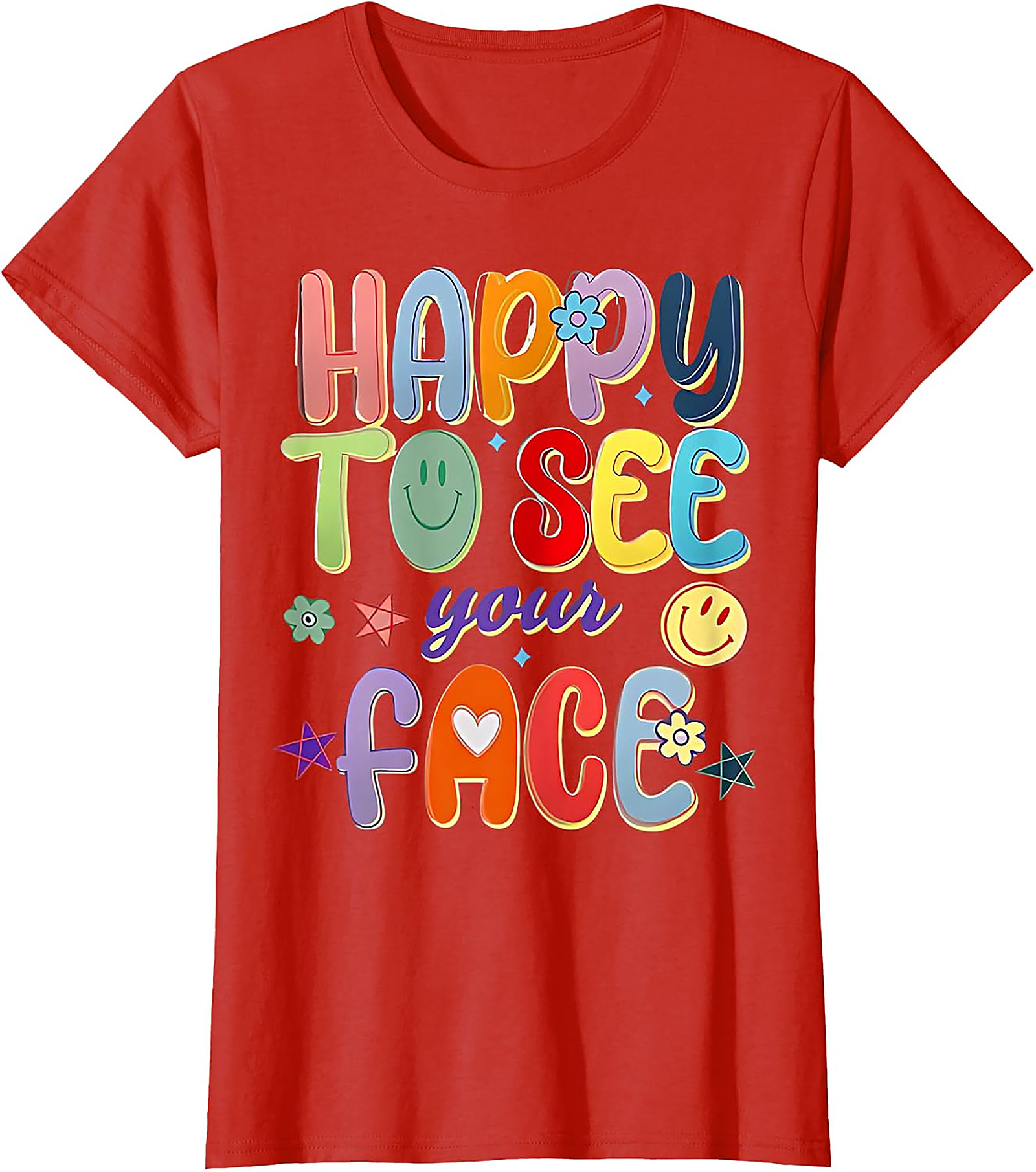 Happy to See Your Face T-Shirt | Groovy Teacher Tee