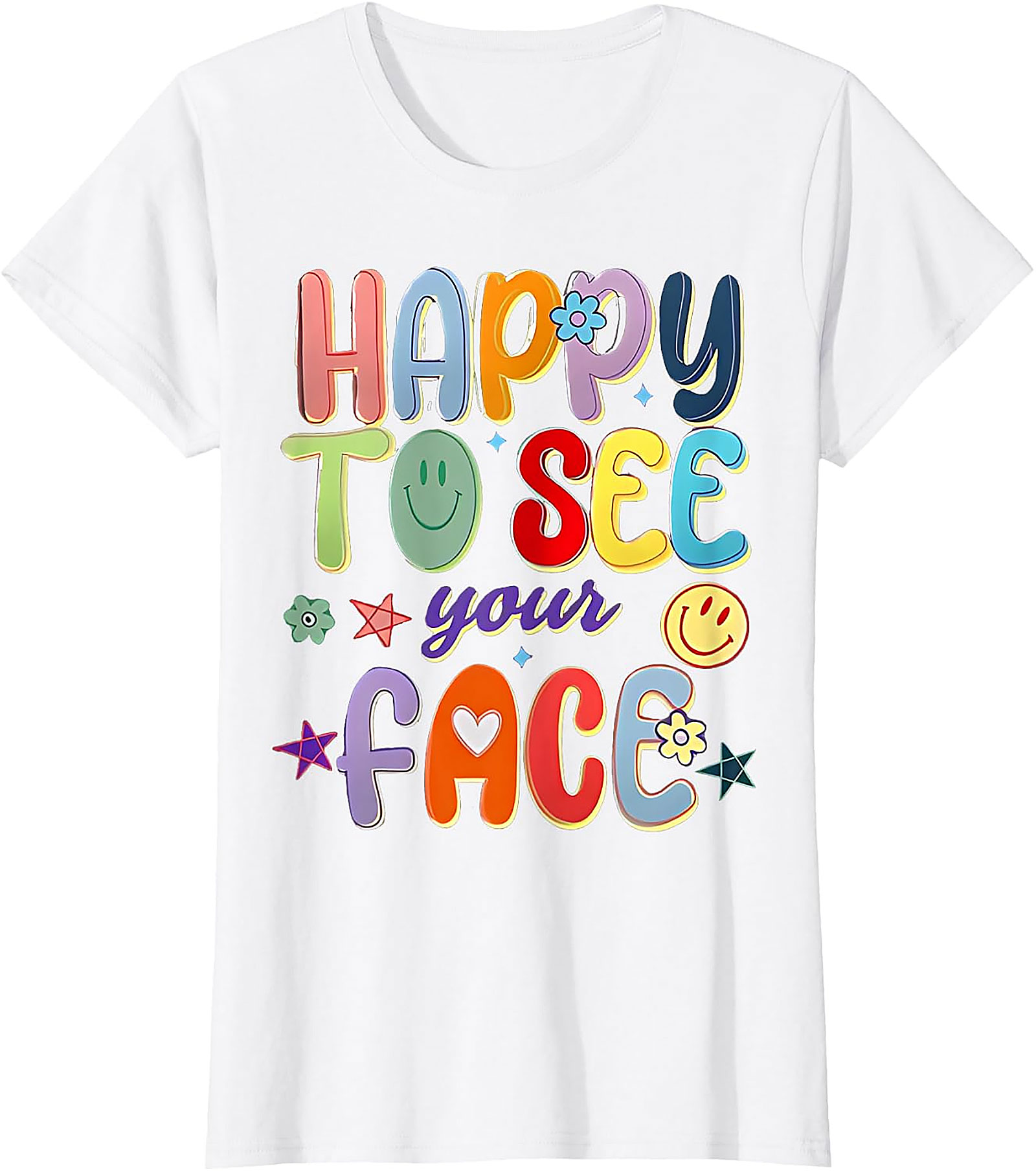 Happy to See Your Face T-Shirt | Groovy Teacher Tee