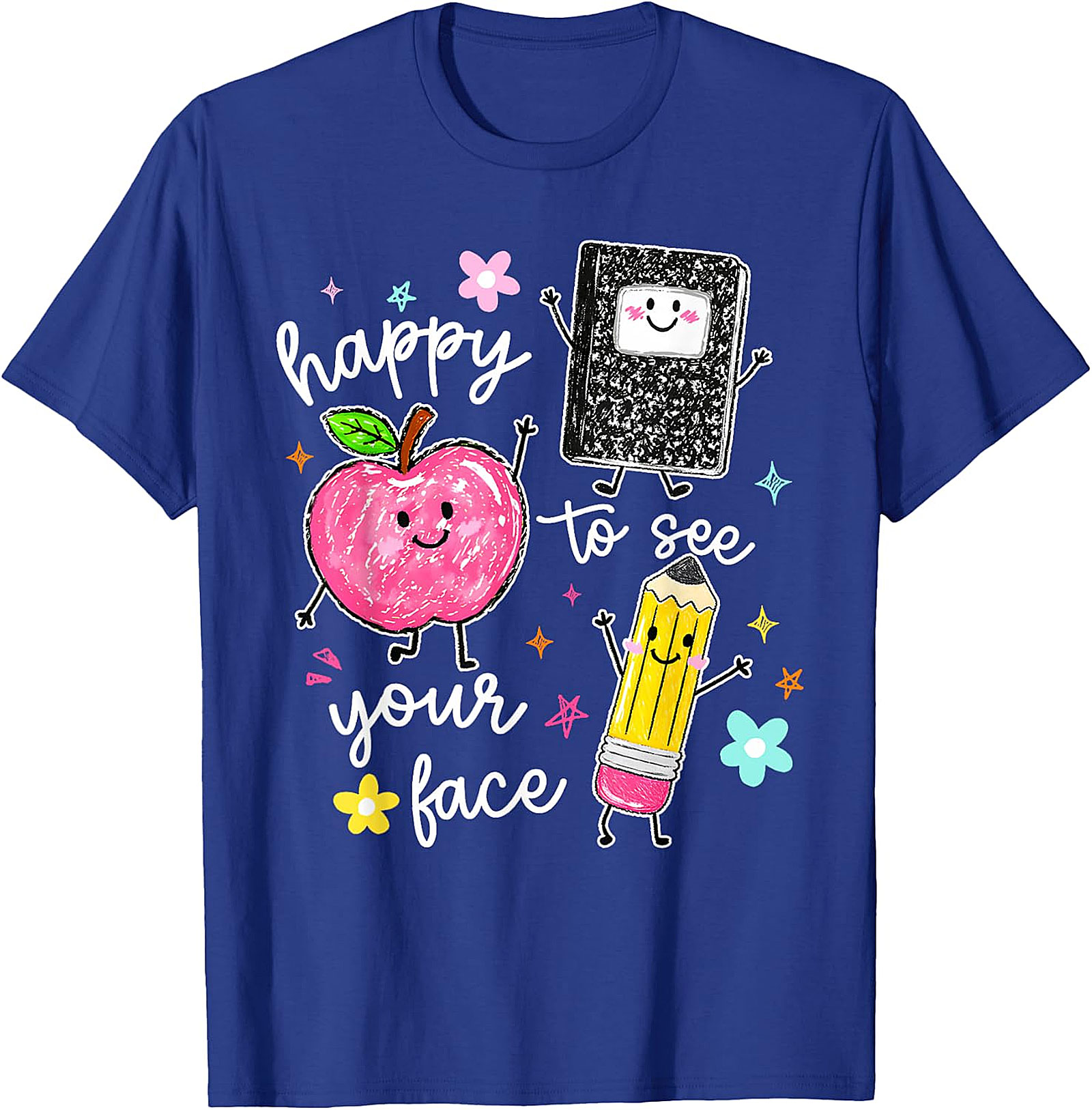 Happy To See Your Face Teacher T-Shirt | Cute School Tee