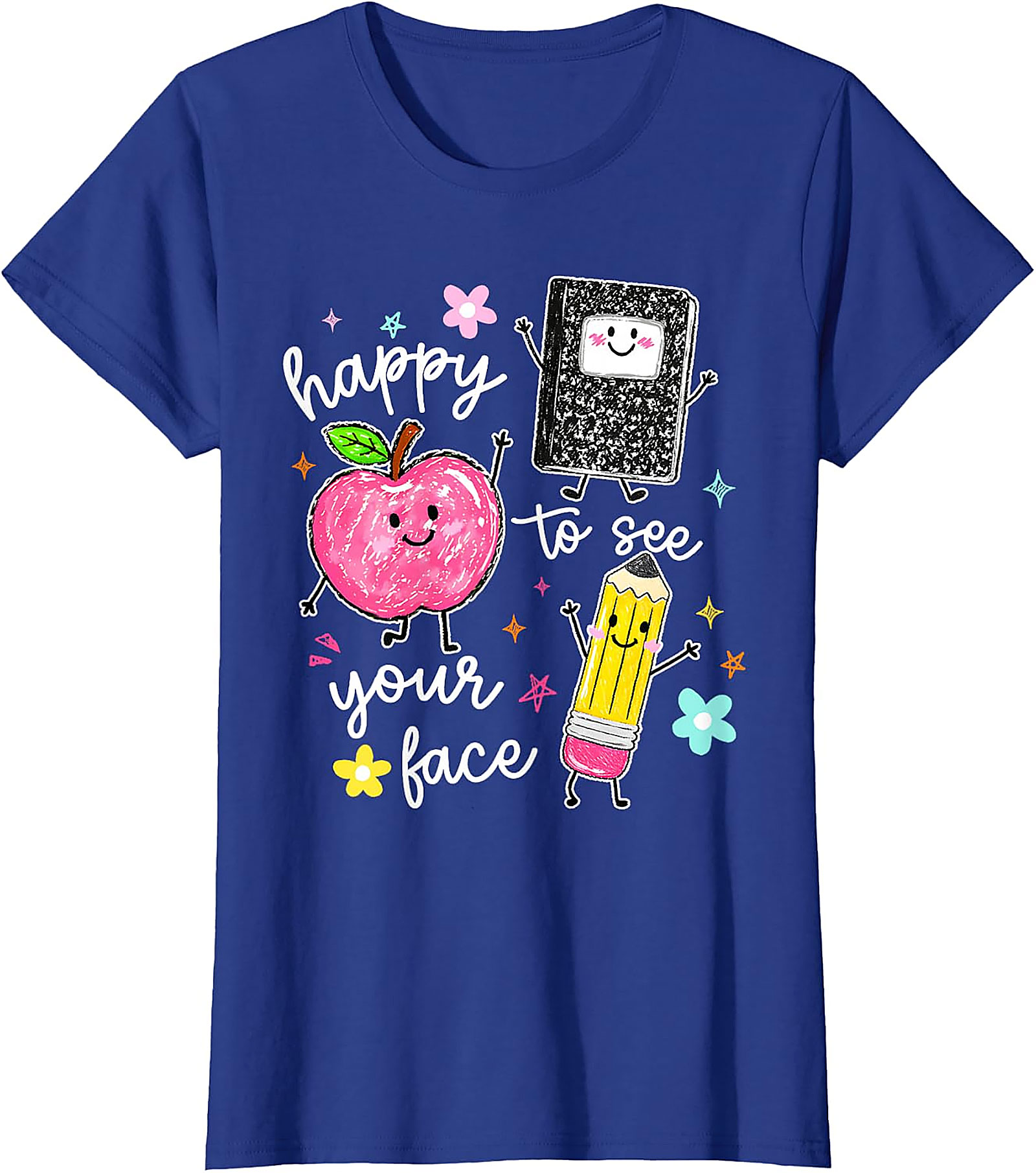 Happy To See Your Face Teacher T-Shirt | Cute School Tee