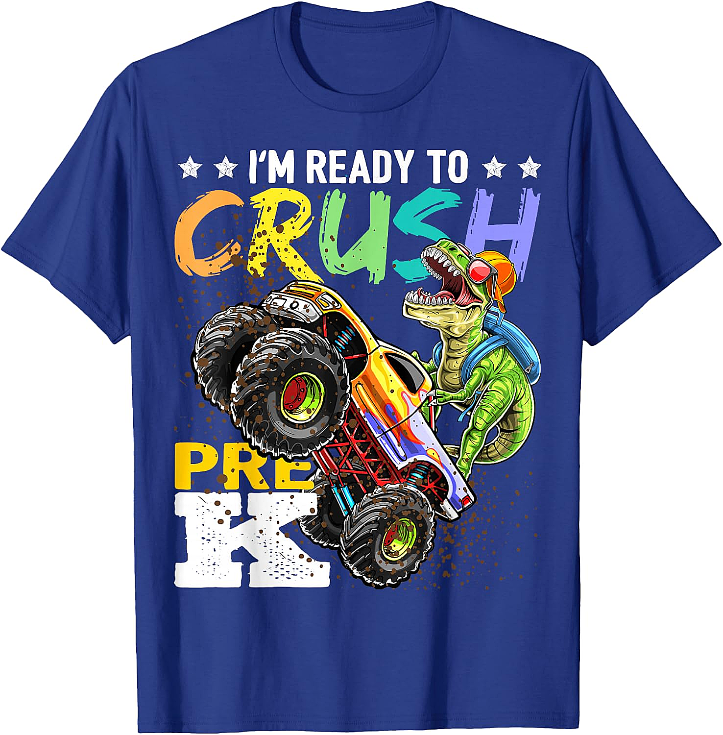 Crush Pre-K Dinosaur Monster Truck T-Shirt - Boys Back to School