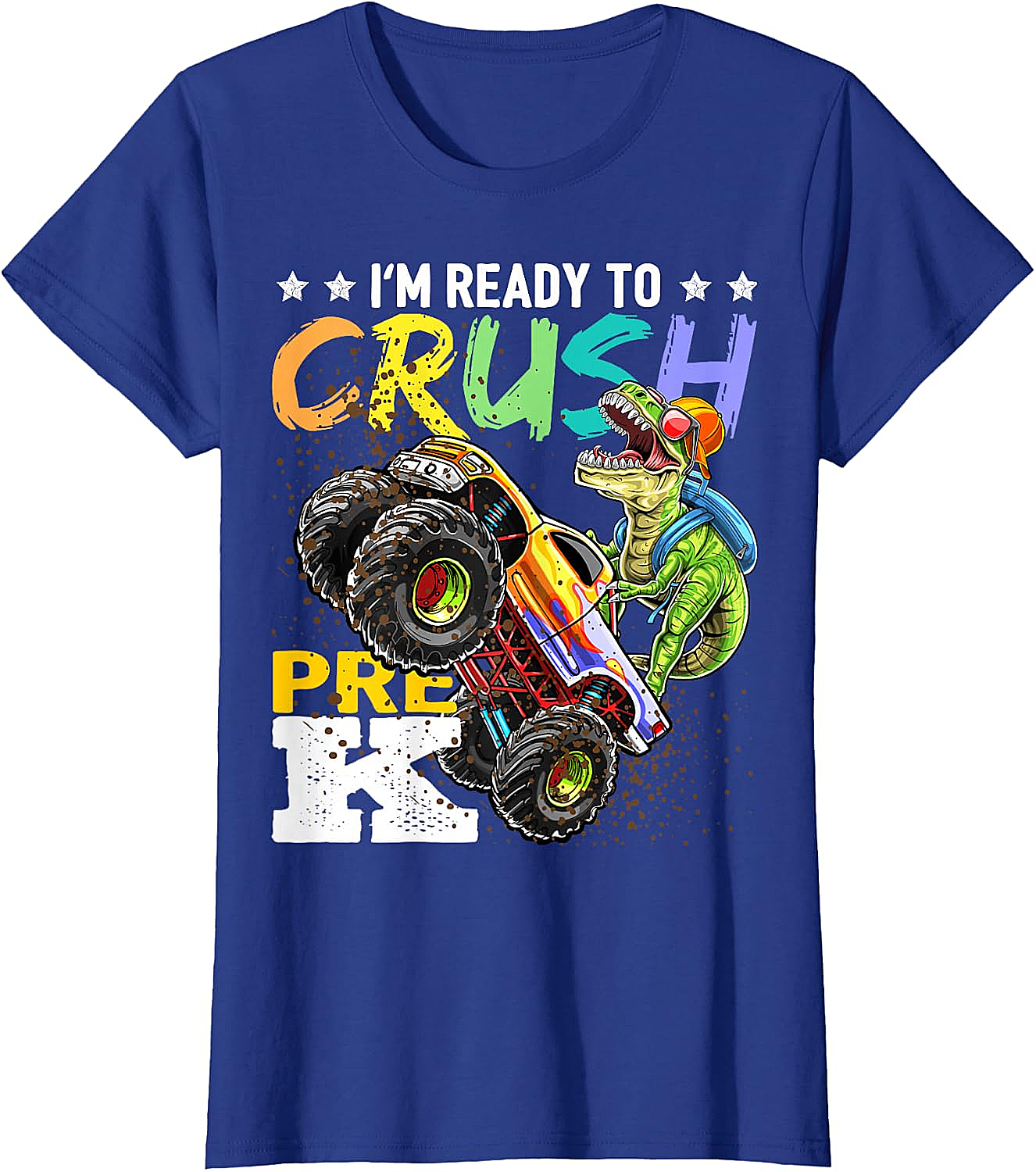 Crush Pre-K Dinosaur Monster Truck T-Shirt - Boys Back to School