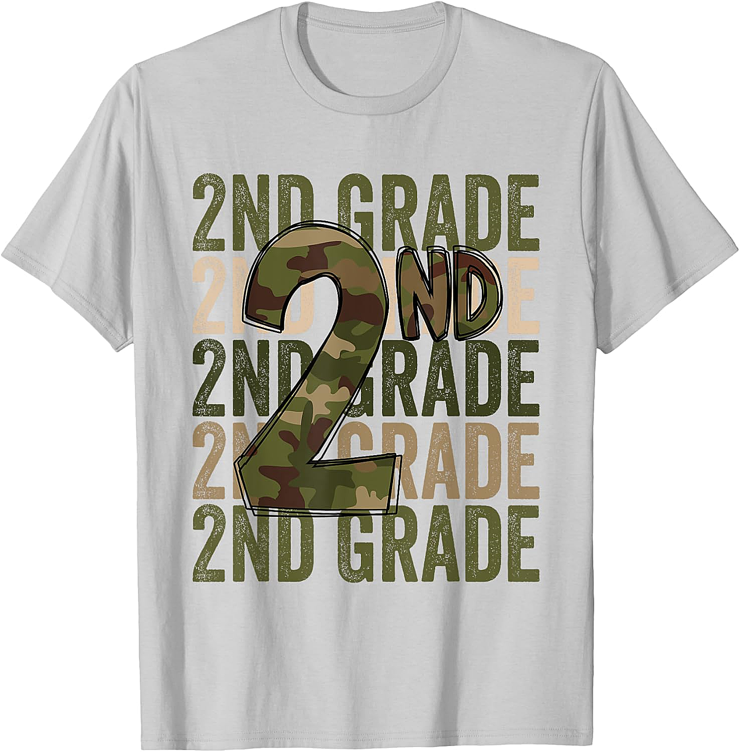 Camo 2nd Grade Squad T-Shirt Back to School Kids Boys