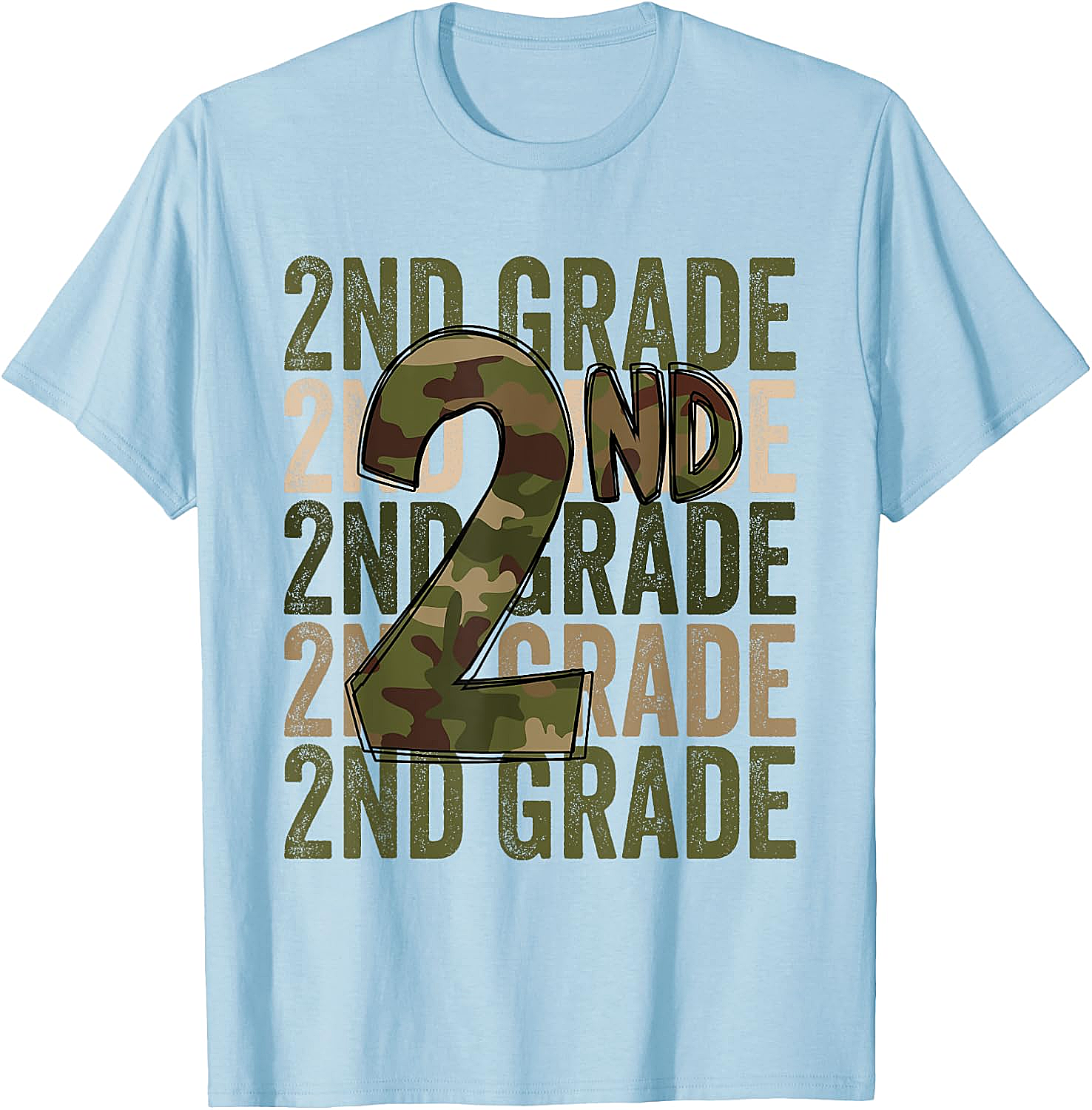 Camo 2nd Grade Squad T-Shirt Back to School Kids Boys