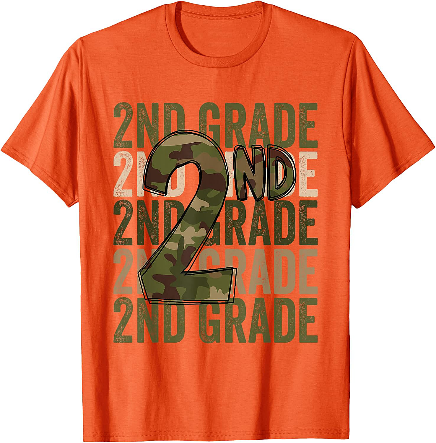 Camo 2nd Grade Squad T-Shirt Back to School Kids Boys