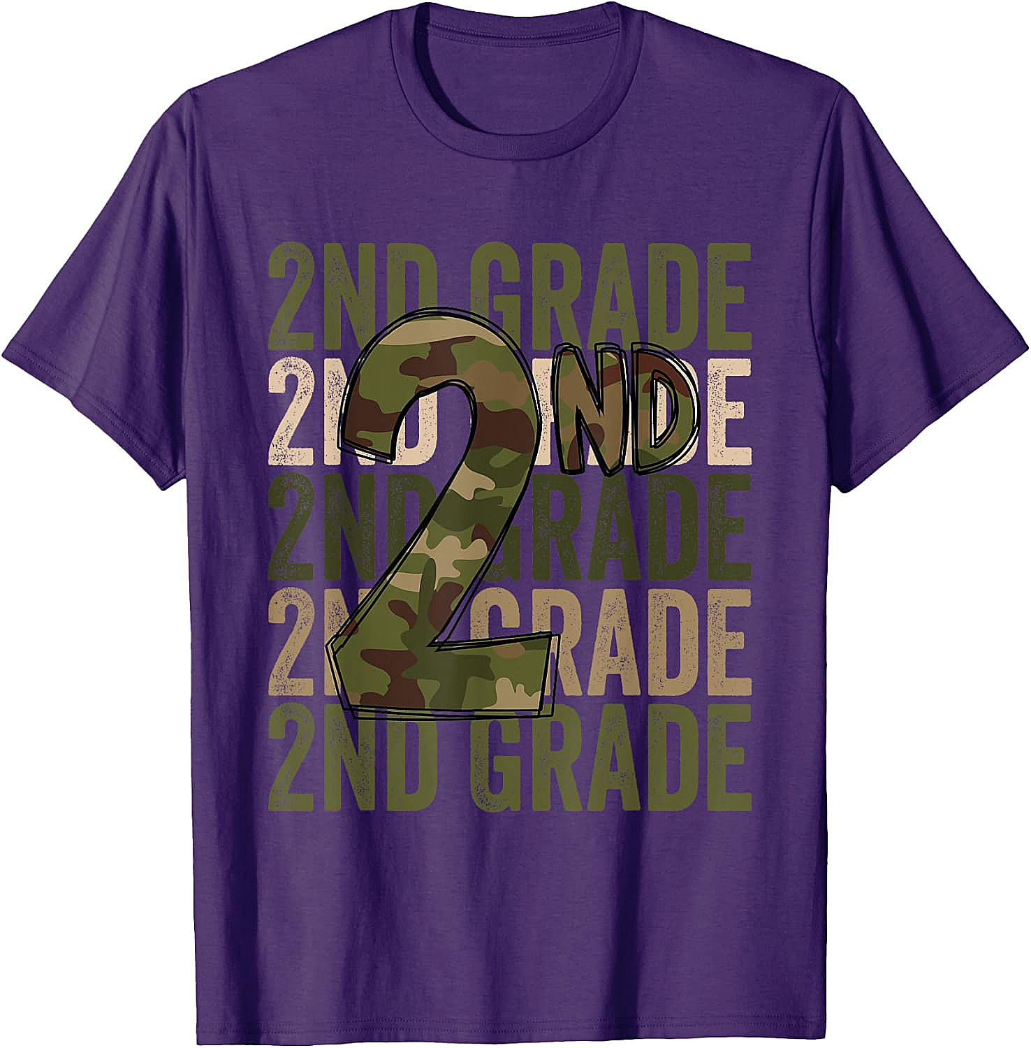 Camo 2nd Grade Squad T-Shirt Back to School Kids Boys