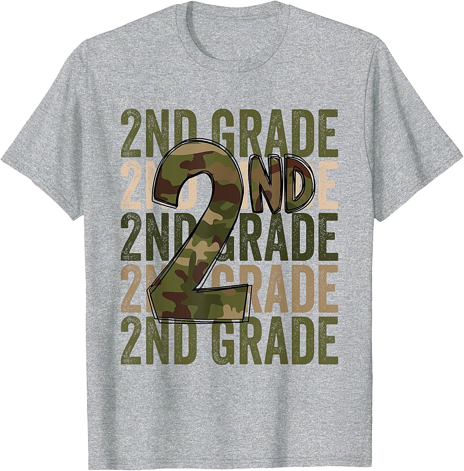 Camo 2nd Grade Squad T-Shirt Back to School Kids Boys