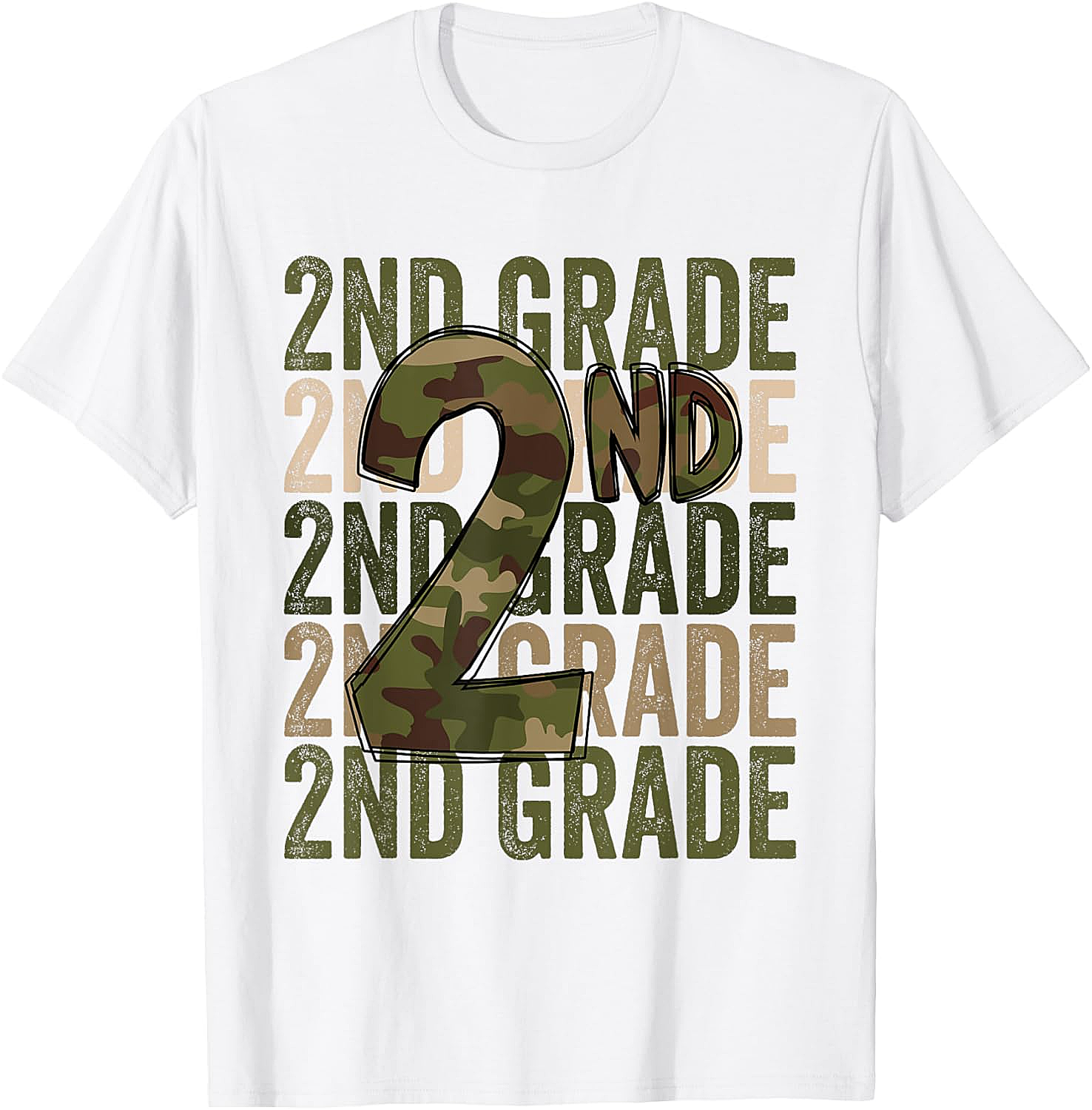 Camo 2nd Grade Squad T-Shirt Back to School Kids Boys